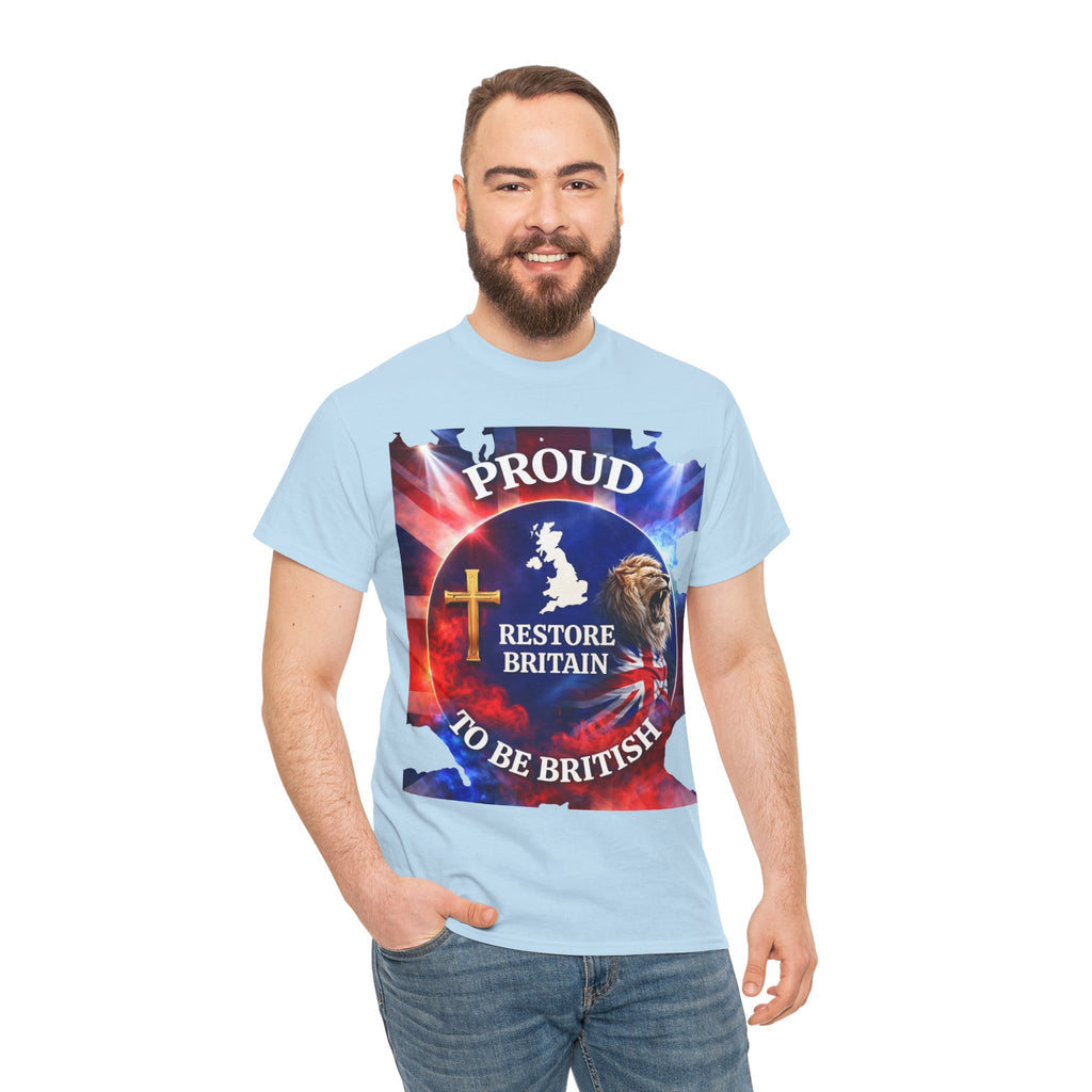 Proud to Be British Restore Britain Cotton T‑Shirt