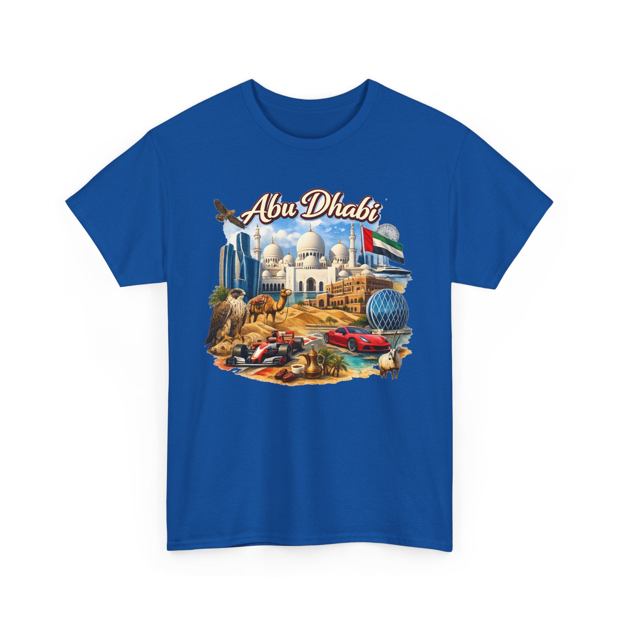 Abu Dhabi Landmark Collage T-Shirt — UAE Travel Souvenir Tee