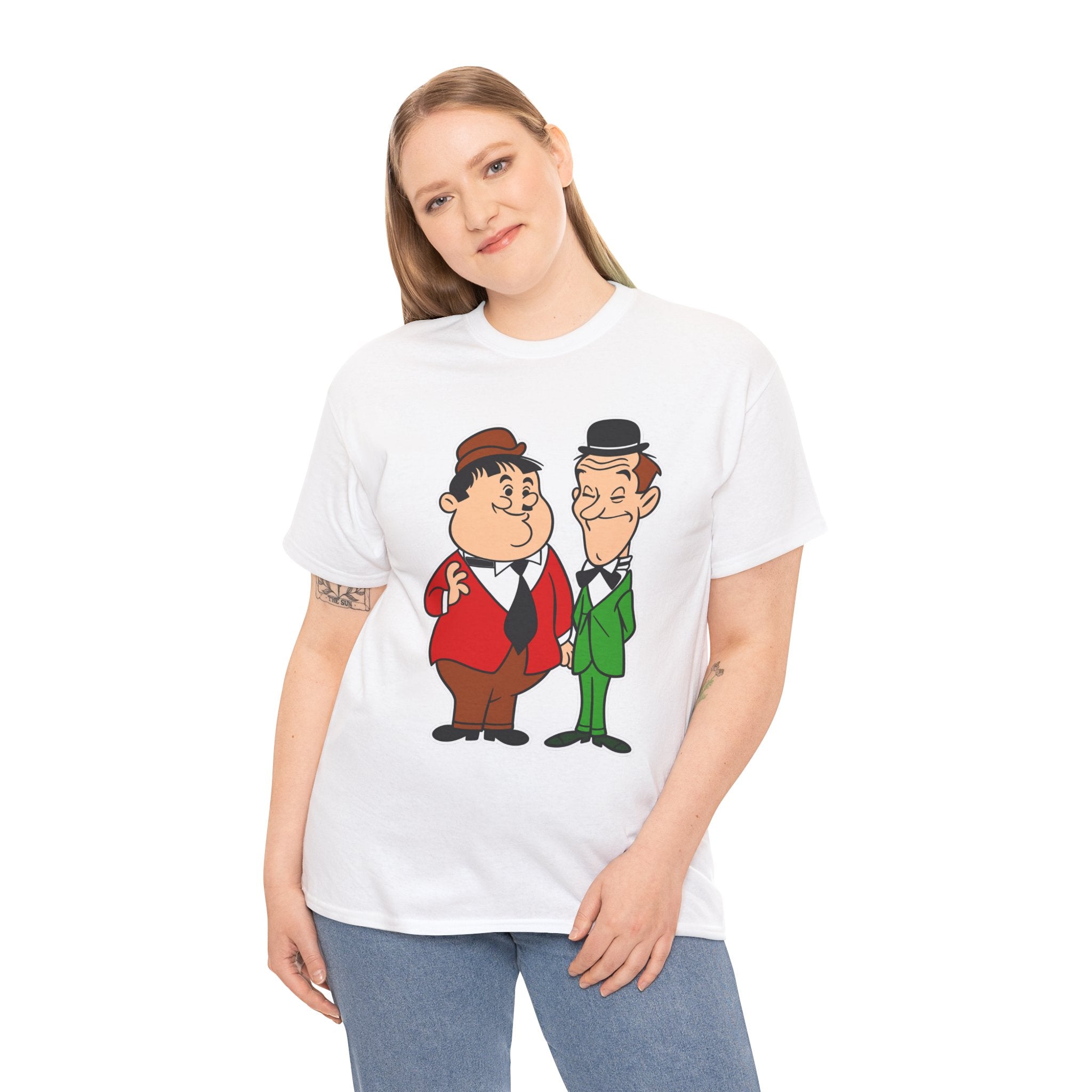 Comedy Duo Vintage Cartoon Cotton T-Shirt