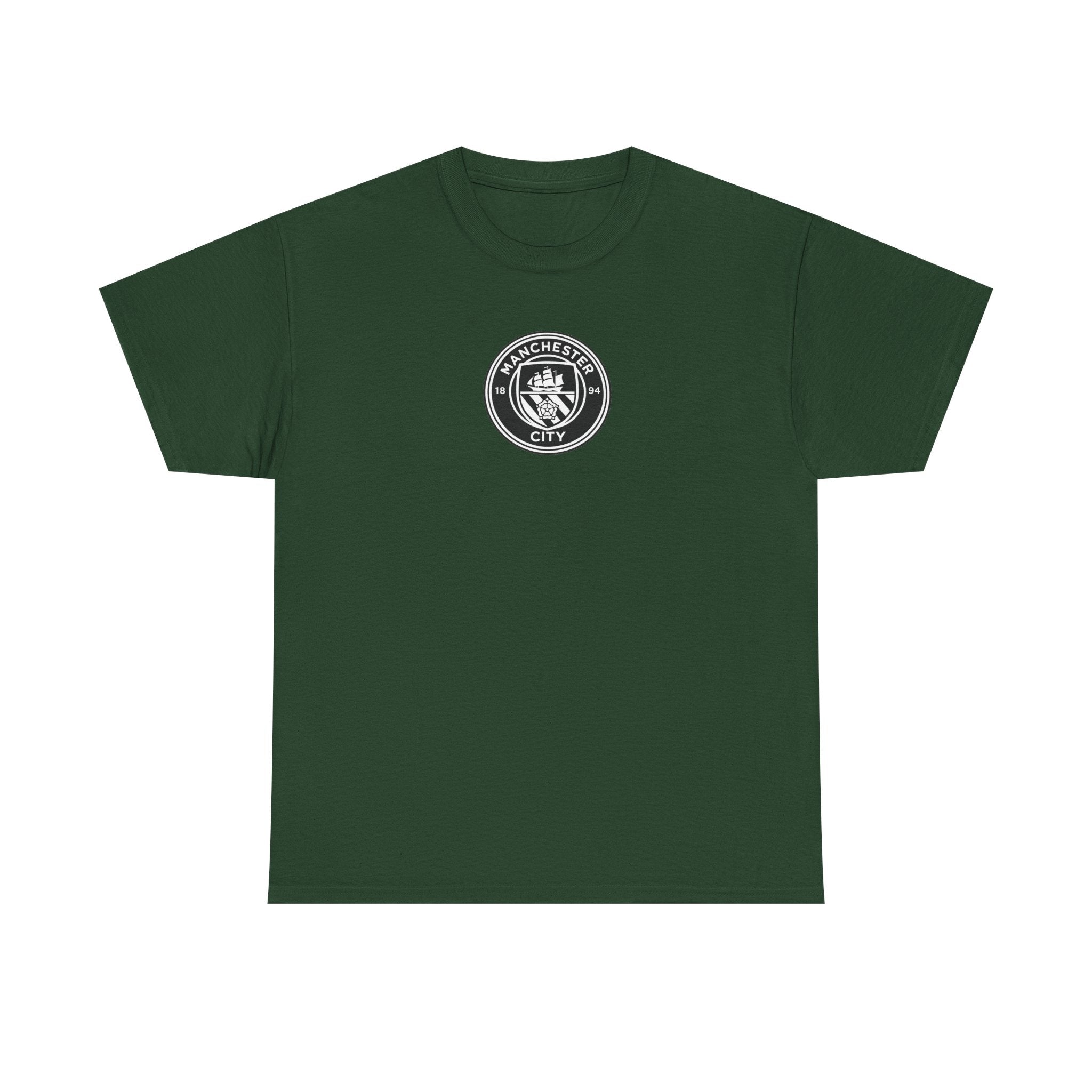 Man City Unofficial T-Shirt — Vintage Crest Logo Tee (Small Chest Emblem)
