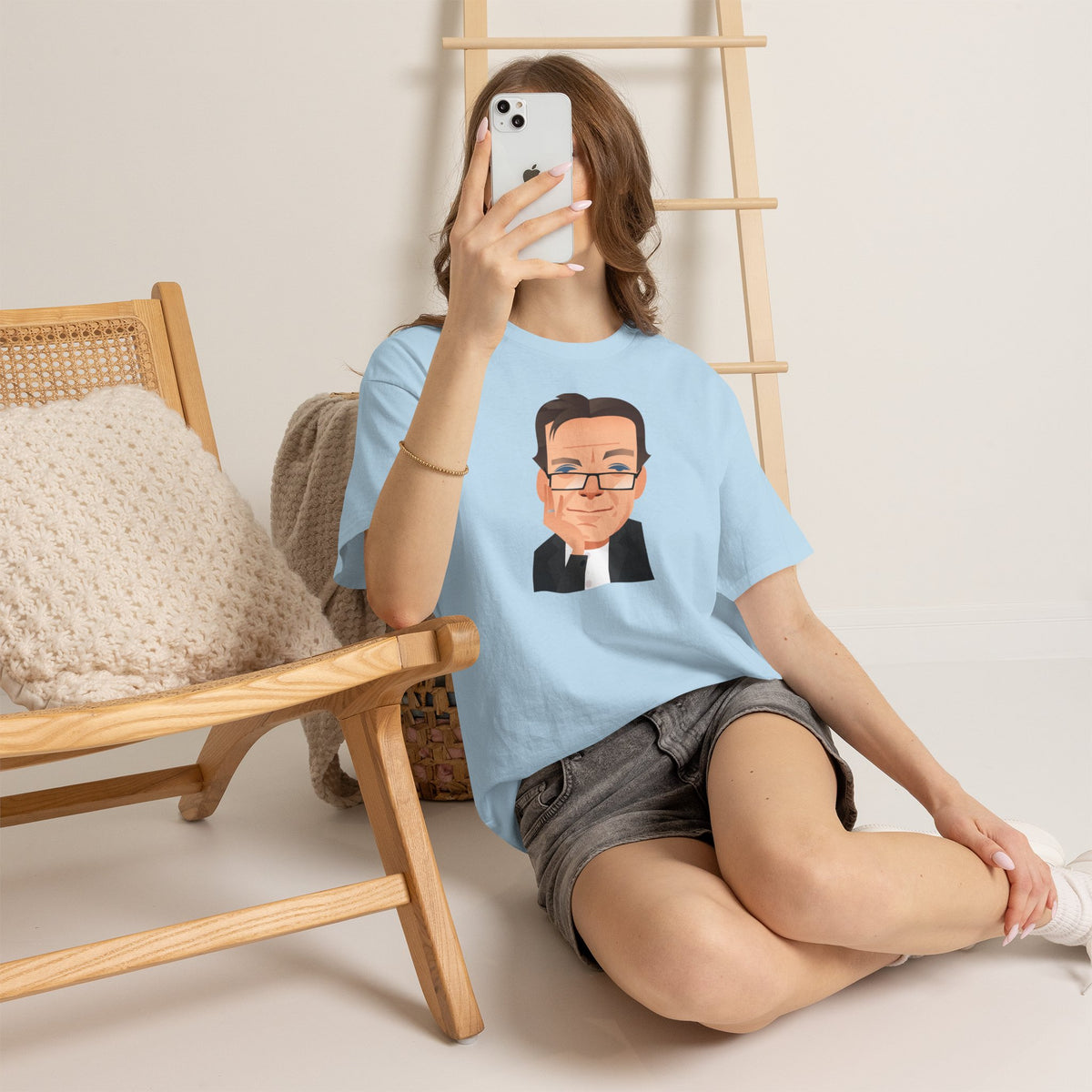 Tony Wilson Manchester Legend Caricature Gentleman Face Cotton T-Shirt
