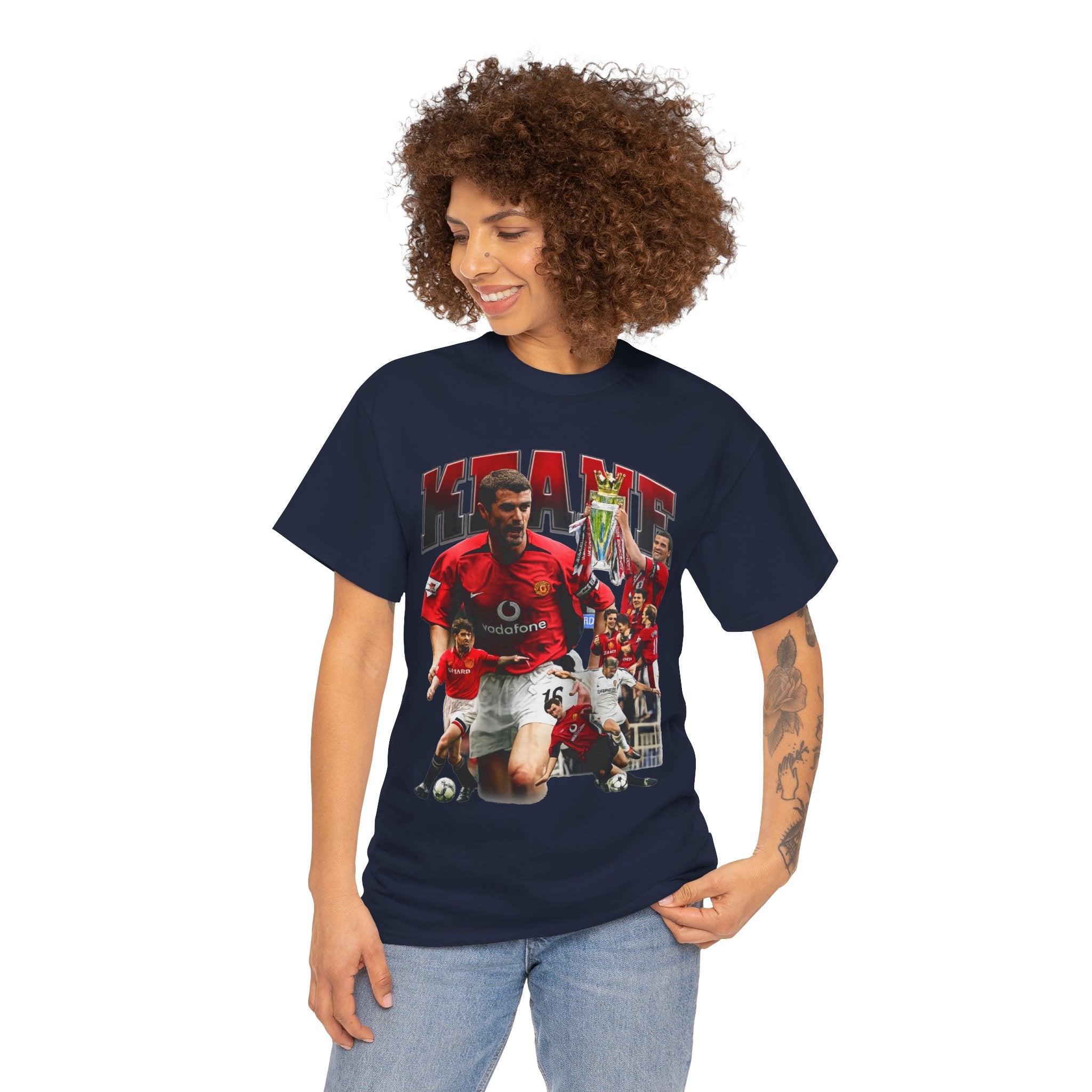 Roy Keane Football Legens Collage Tee — Retro Man United Tribute Shirt
