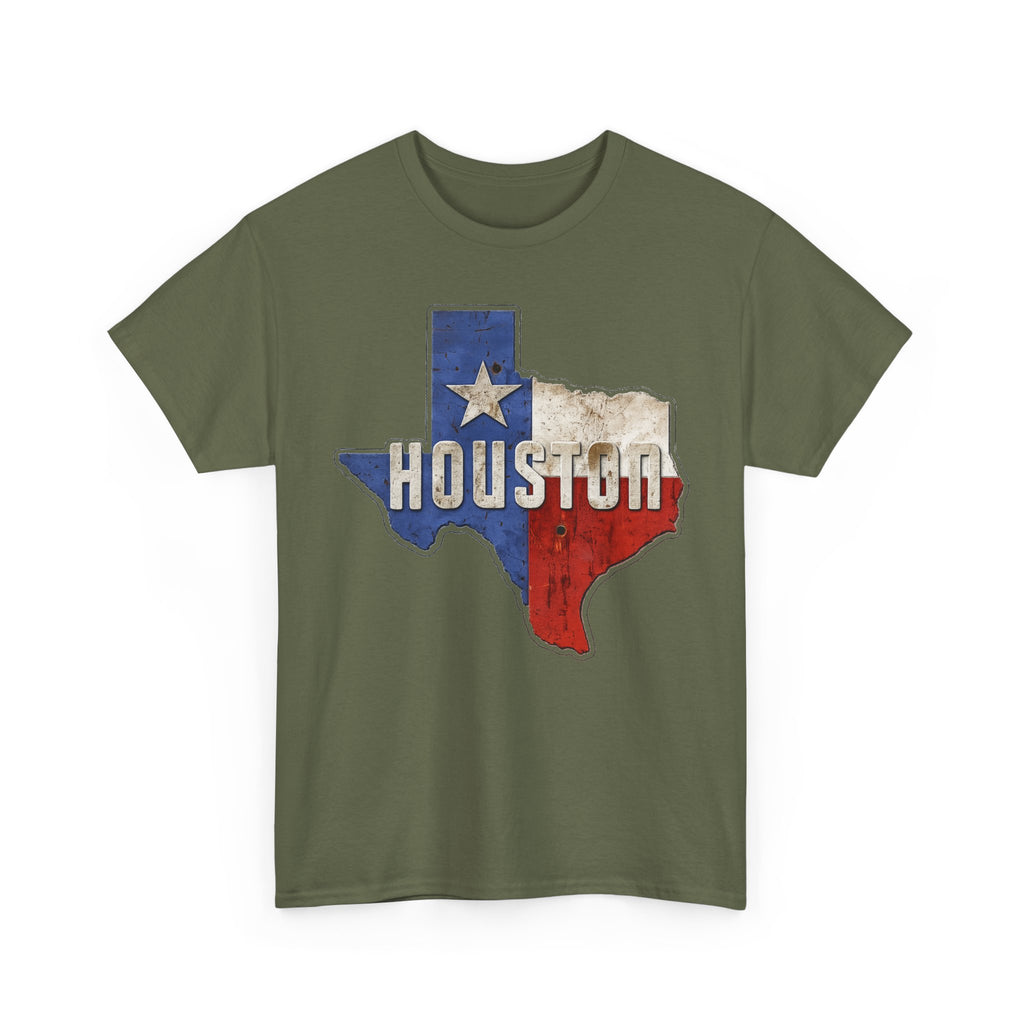 Houston Texas Flag Graphic Tee — Vintage State Outline T-Shirt