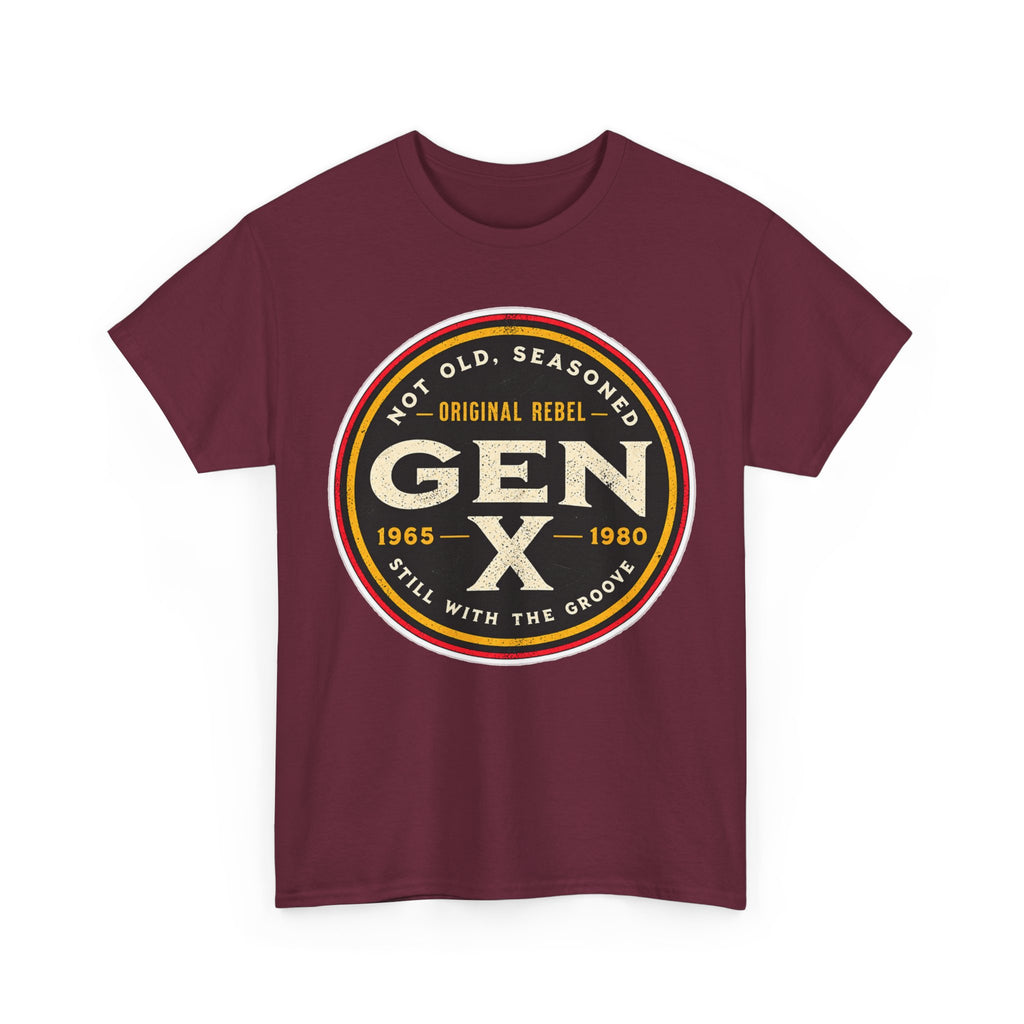Gen X Tee - 'Not Old, Seasoned' Vintage Rebel Graphic T-Shirt (1965-1980)