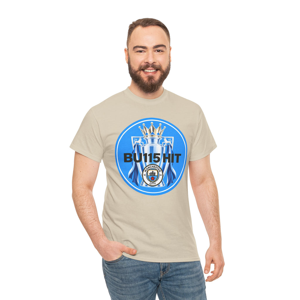 Manchester City Anti Premier League Charges Cotton T-Shirt — 'BU11SH1T' Blue Crown Football Shirt