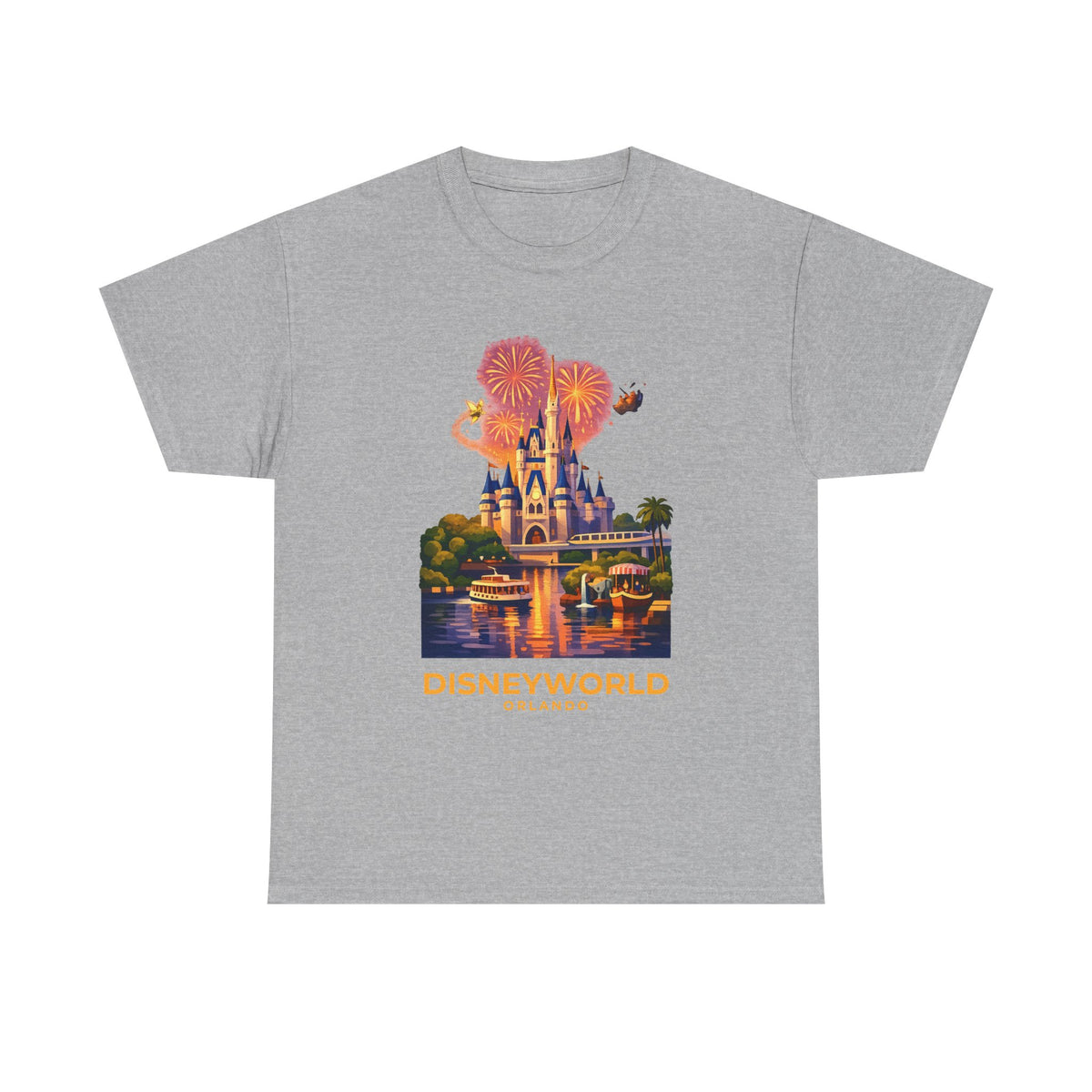 Disney World Castle Orlando Fireworks Cotton T‑Shirt
