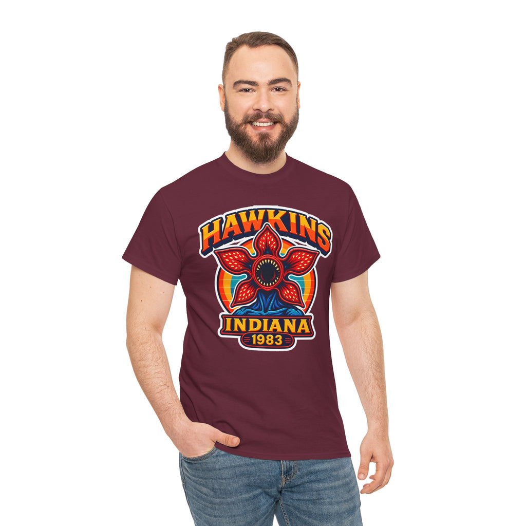 Hawkins Indiana 1983 Demogorgon Floral Cotton T-Shirt