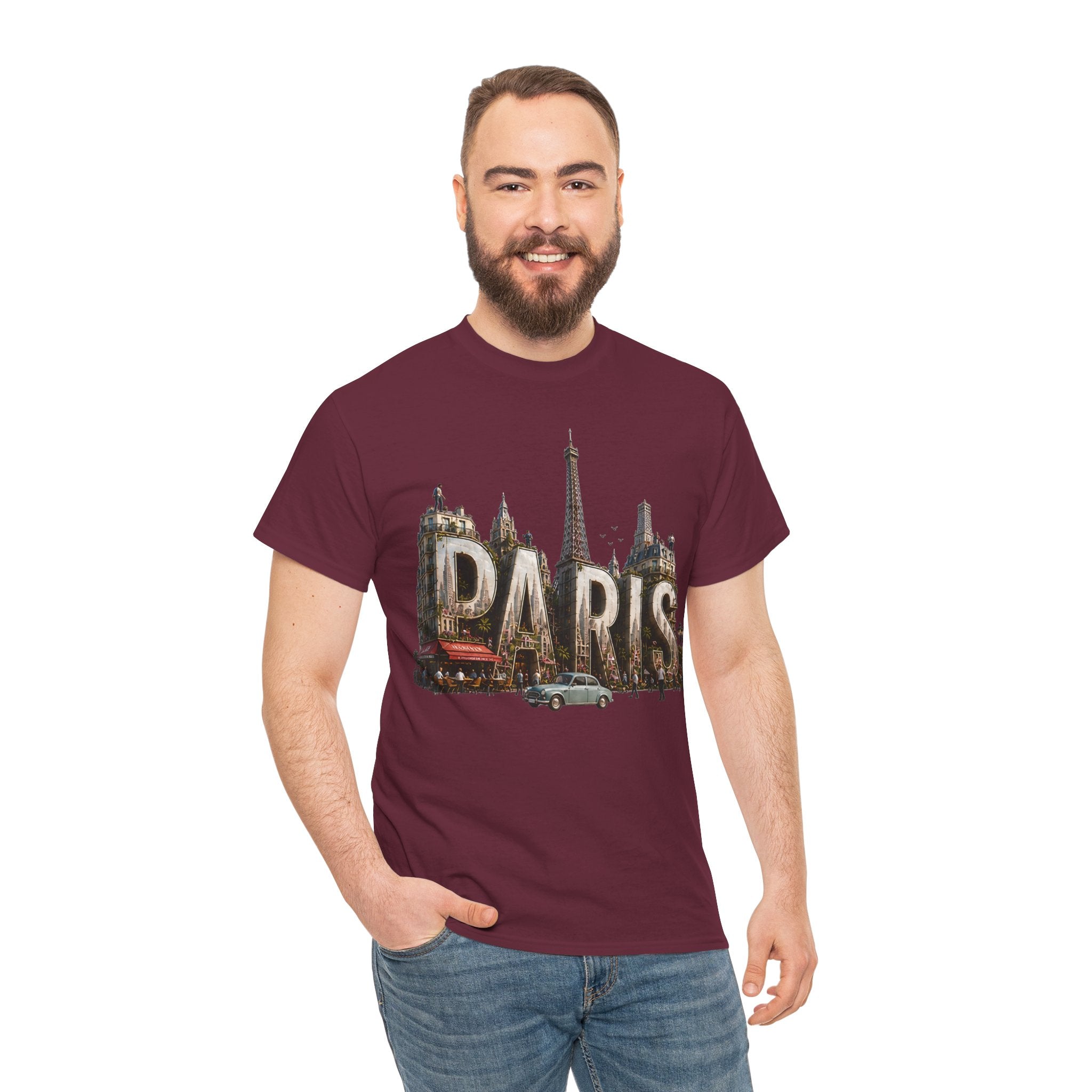 Paris Vintage Landmark T-Shirt — Eiffel Tower Retro Travel Tee