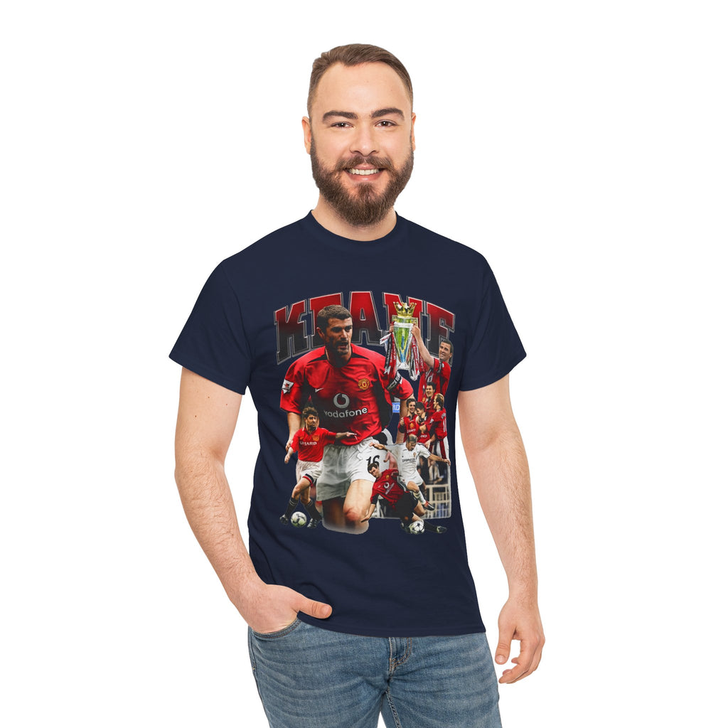 Roy Keane Football Legens Collage Tee — Retro Man United Tribute Shirt