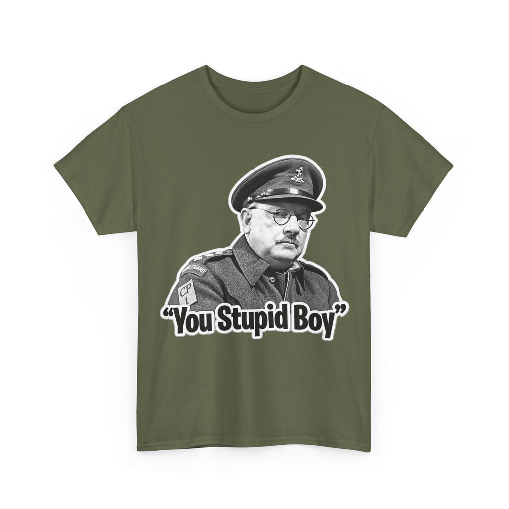 Dads Army Inspired You Stupid Boy T-Shirt — Vintage Cop Illustration Funny Graphic Tee