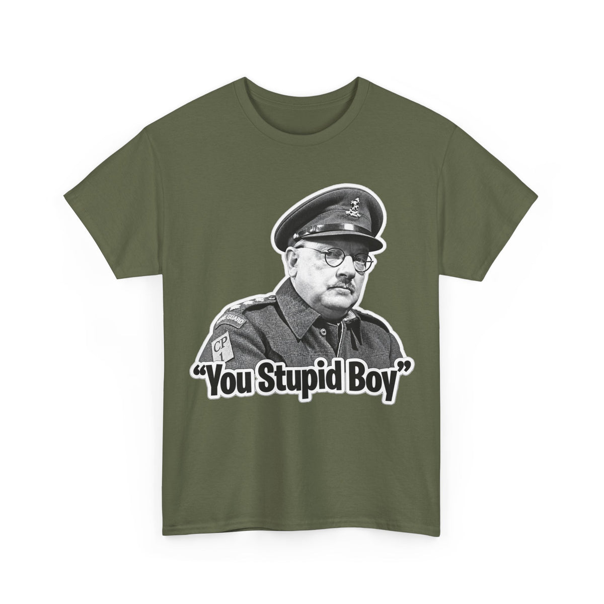 Dads Army Inspired You Stupid Boy T-Shirt — Vintage Cop Illustration Funny Graphic Tee