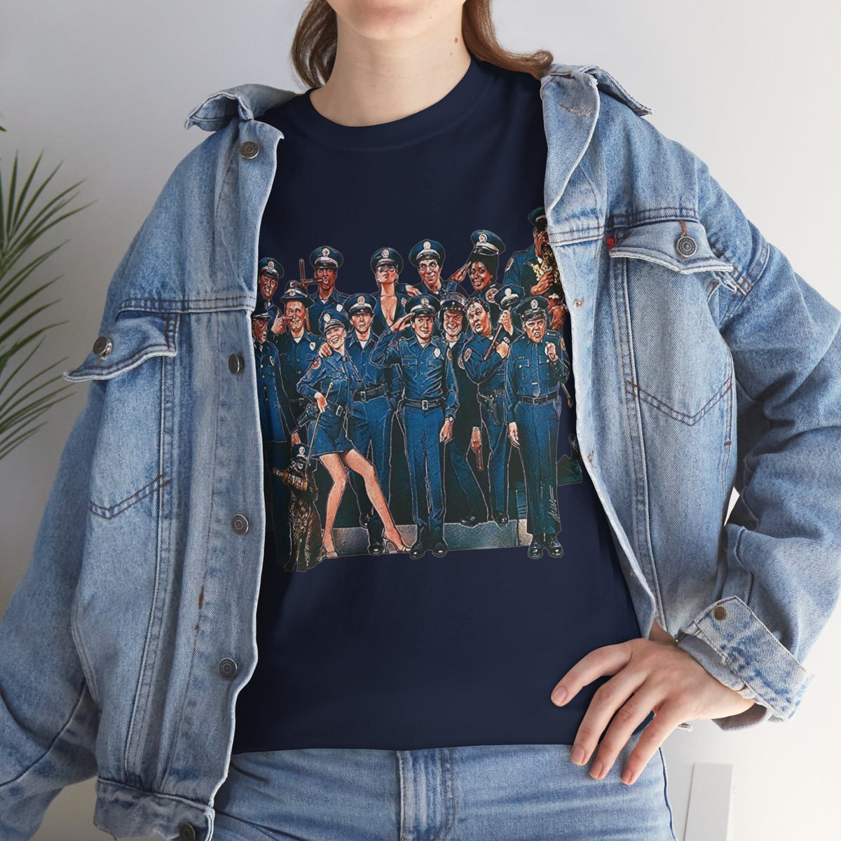 Police Academy Movie Inspired Cotton T‑Shirt — Retro Squad Photo Tee