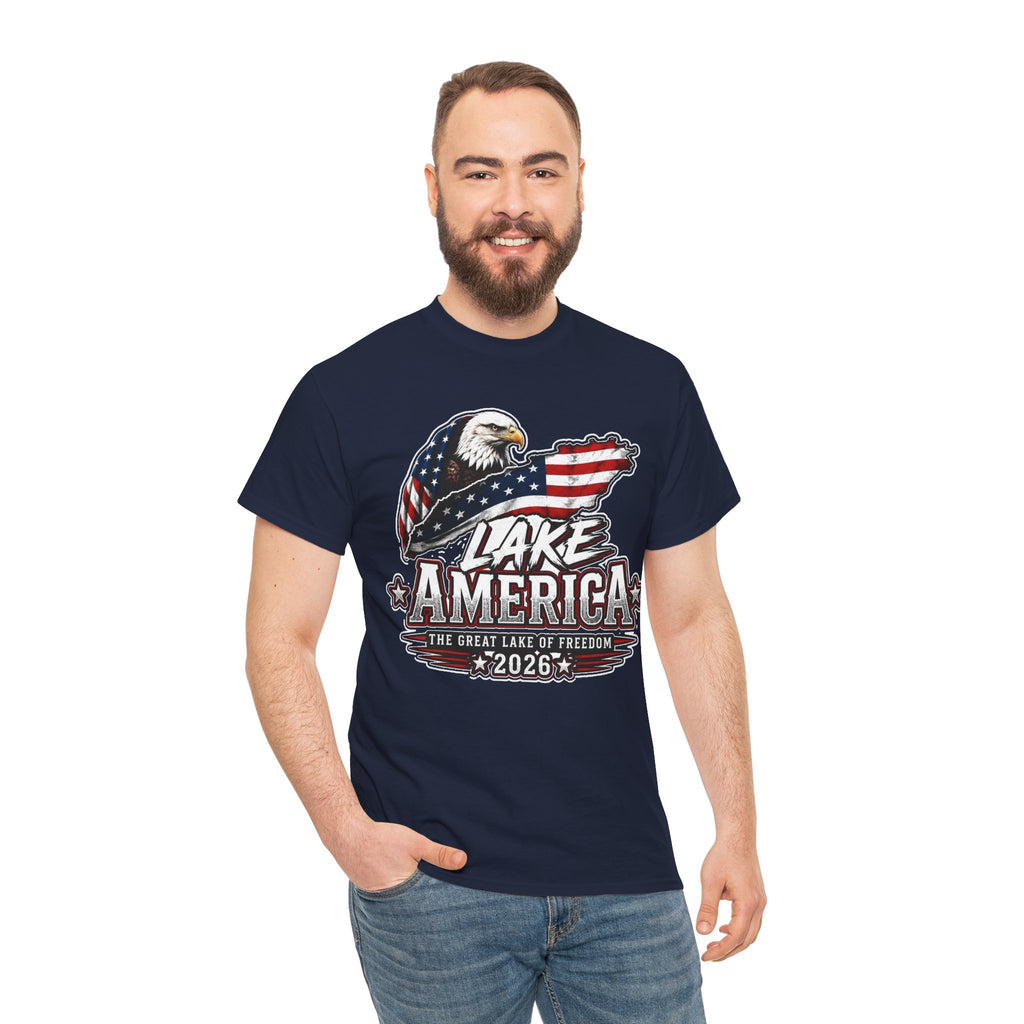 Lake America 2026 Eagle Flag Cotton T-Shirt