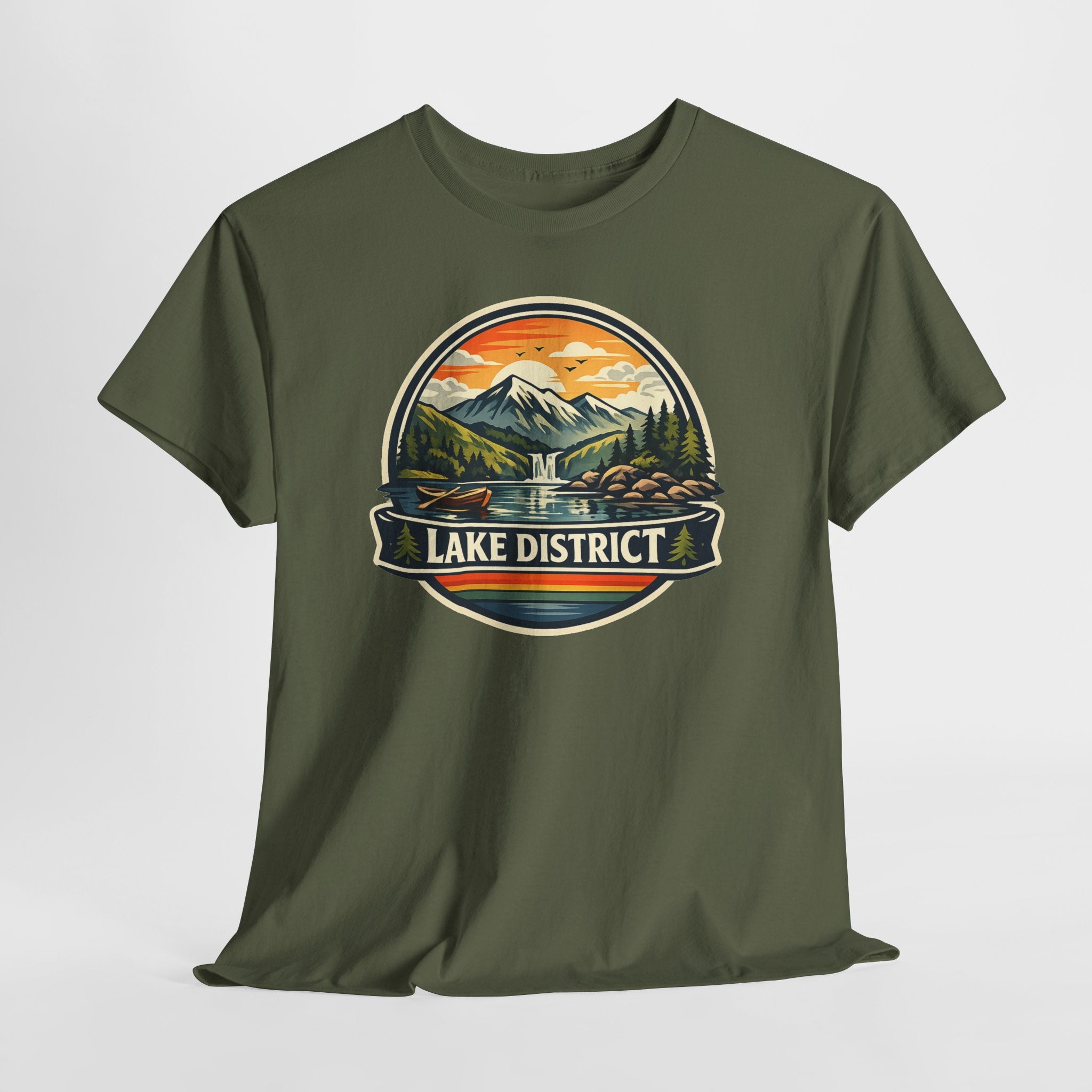 Lake District Graphic Tee — Scenic Mountain & Lake Camping Shirt