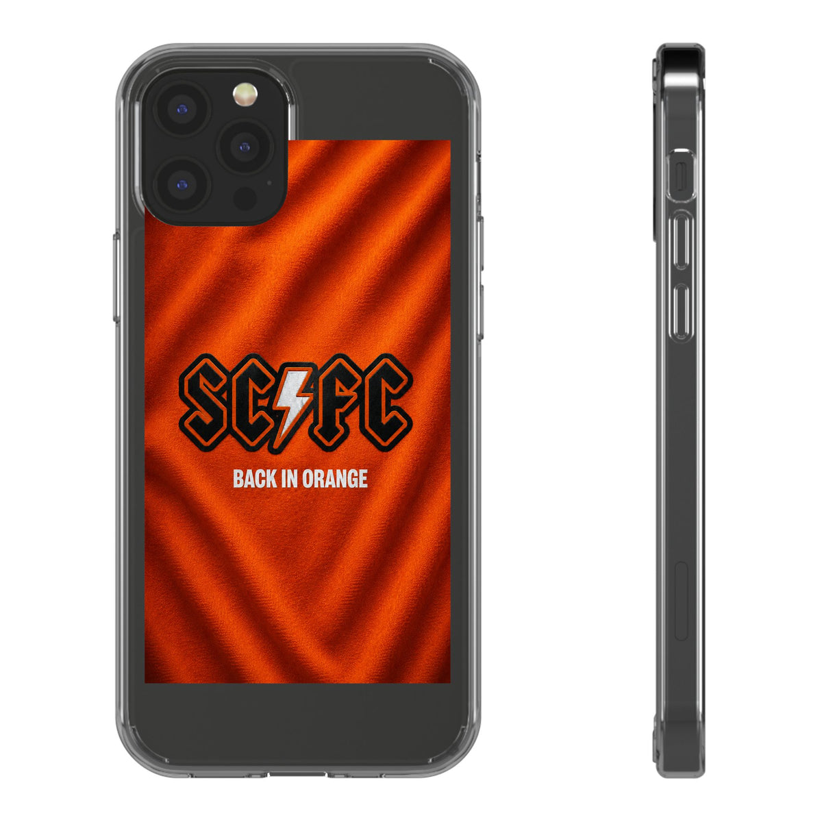 Salford CIty Inspired Phone Case — 'SCFC Back in Orange' Clear Protective Cover