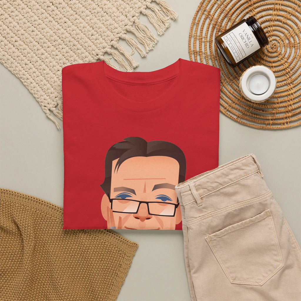 Tony Wilson Manchester Legend Caricature Gentleman Face Cotton T-Shirt