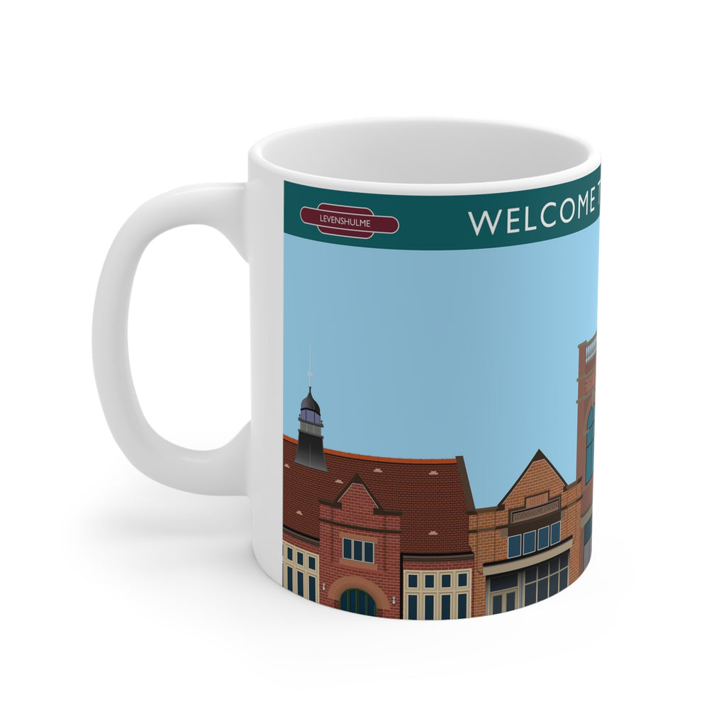 Welcome to Levenshulme Ceramic Coffee Mug – 11oz & 15oz Townscape Souvenir