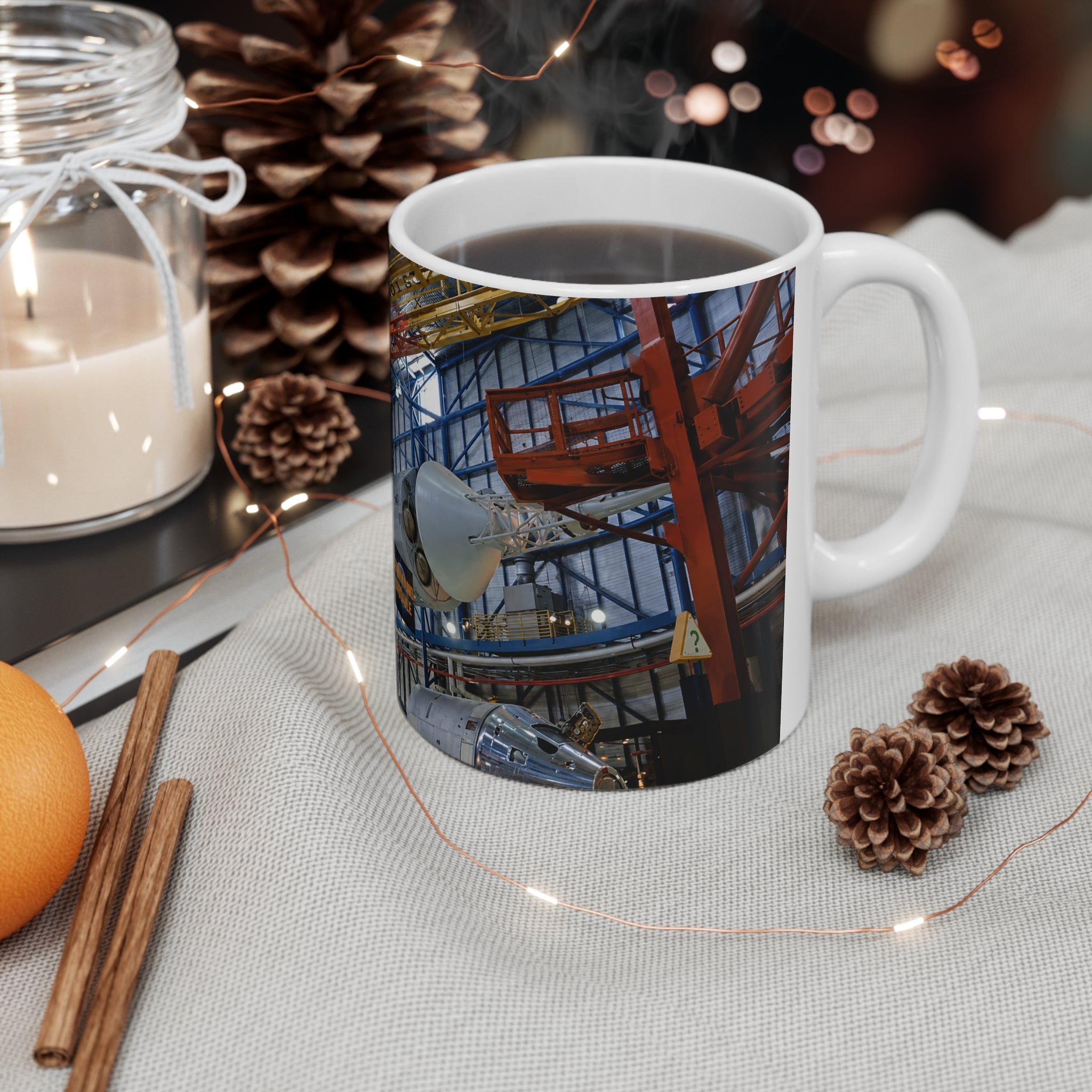 Space Shuttle Exhibit Ceramic Mug — NASA Apollo Patch Gallery Coffee Cup (11oz & 15oz)