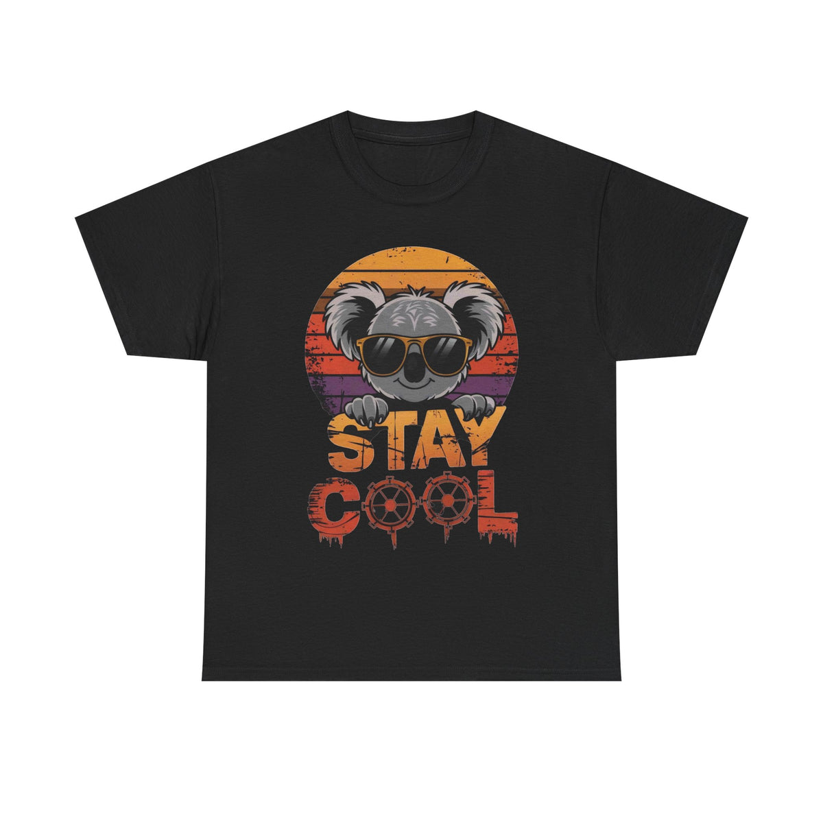 Stay Cool Koala Cotton T-Shirt — Vintage Sunset Sunglasses Tee