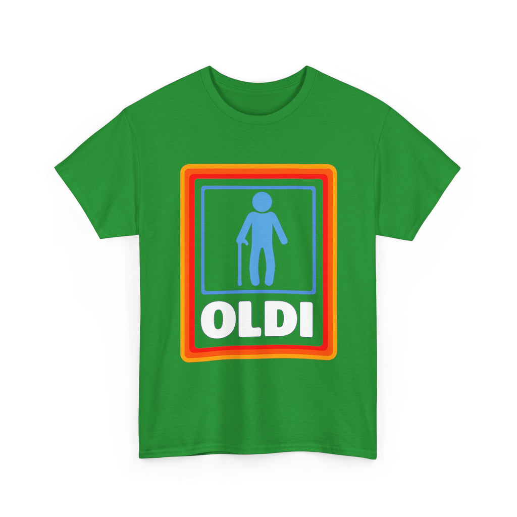 Oldi Retro Logo Tee — Funny Elderly Humour T-Shirt