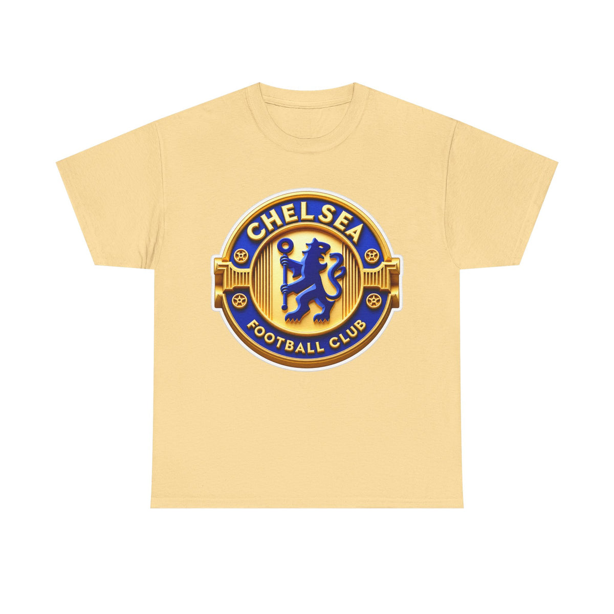 Chelsea Football Club Crest Tee — Retro Blue & Gold Soccer Emblem T-Shirt