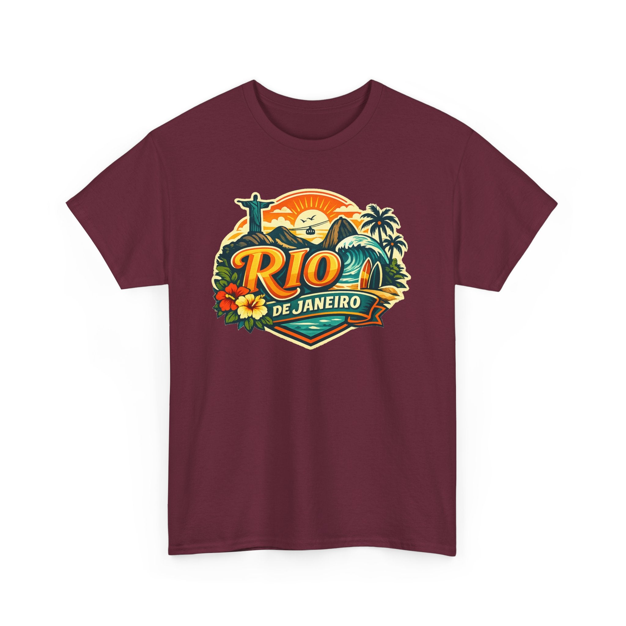 Rio de Janeiro Vintage Travel Tee – Tropical Sunset Beach T‑Shirt