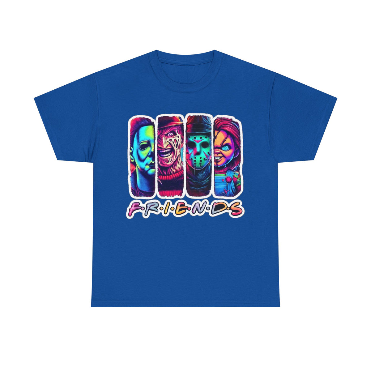 Halloween Horror Icons "Friends" T-Shirt — Neon Retro Slasher Tee