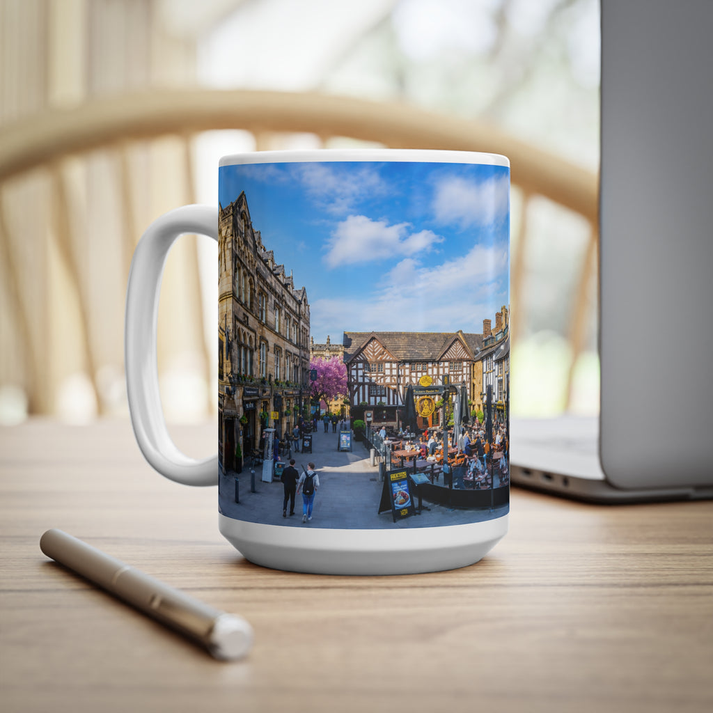Manchester England Street Scene Ceramic Coffee Mug — 11oz & 15oz