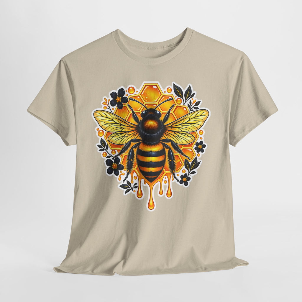 Manchester Bee Honeycomb T‑Shirt — Floral Dripping Honey Graphic Tee