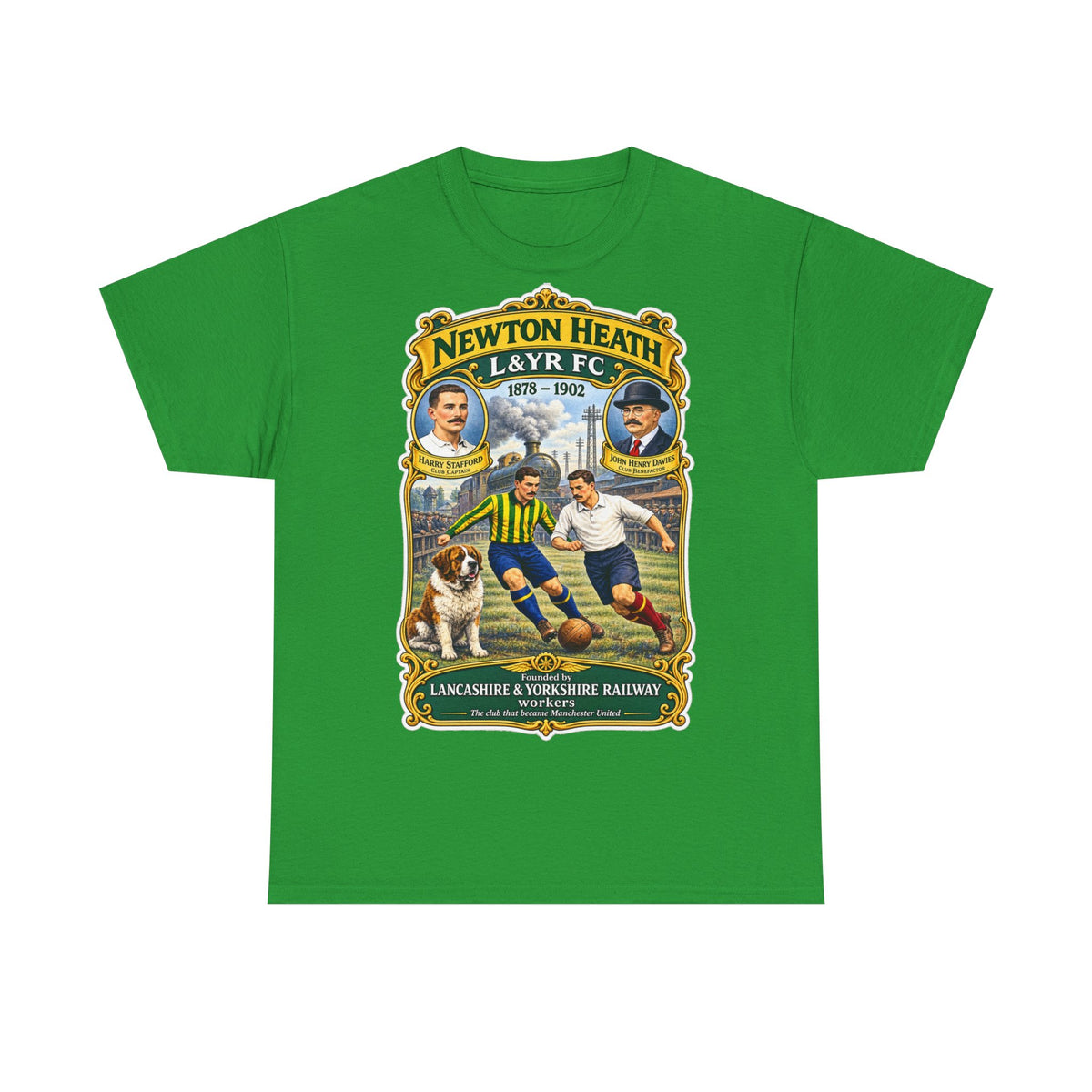 Newton Heath L&YR FC Vintage Football Tee — Lancashire & Yorkshire Railway Soccer Shirt