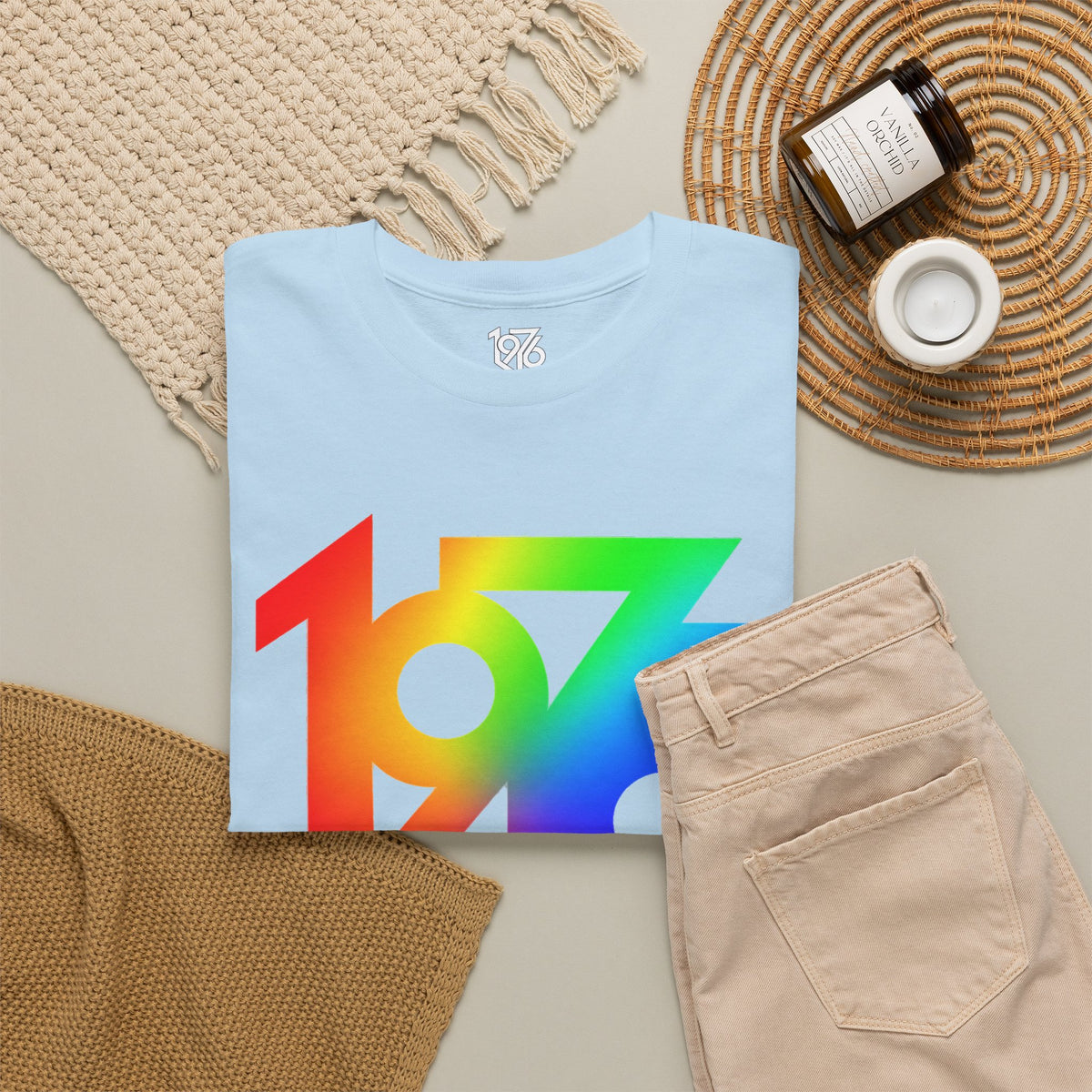 1976 Collection Rainbow Retro Tee / Cotton T-Shirt