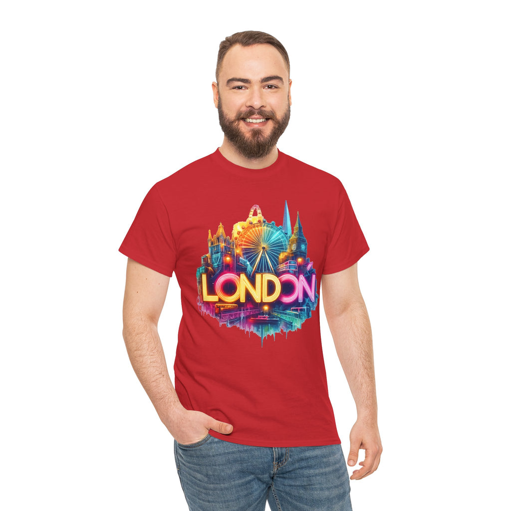 London Skyline Tee — Colorful Neon London Landmark T-Shirt