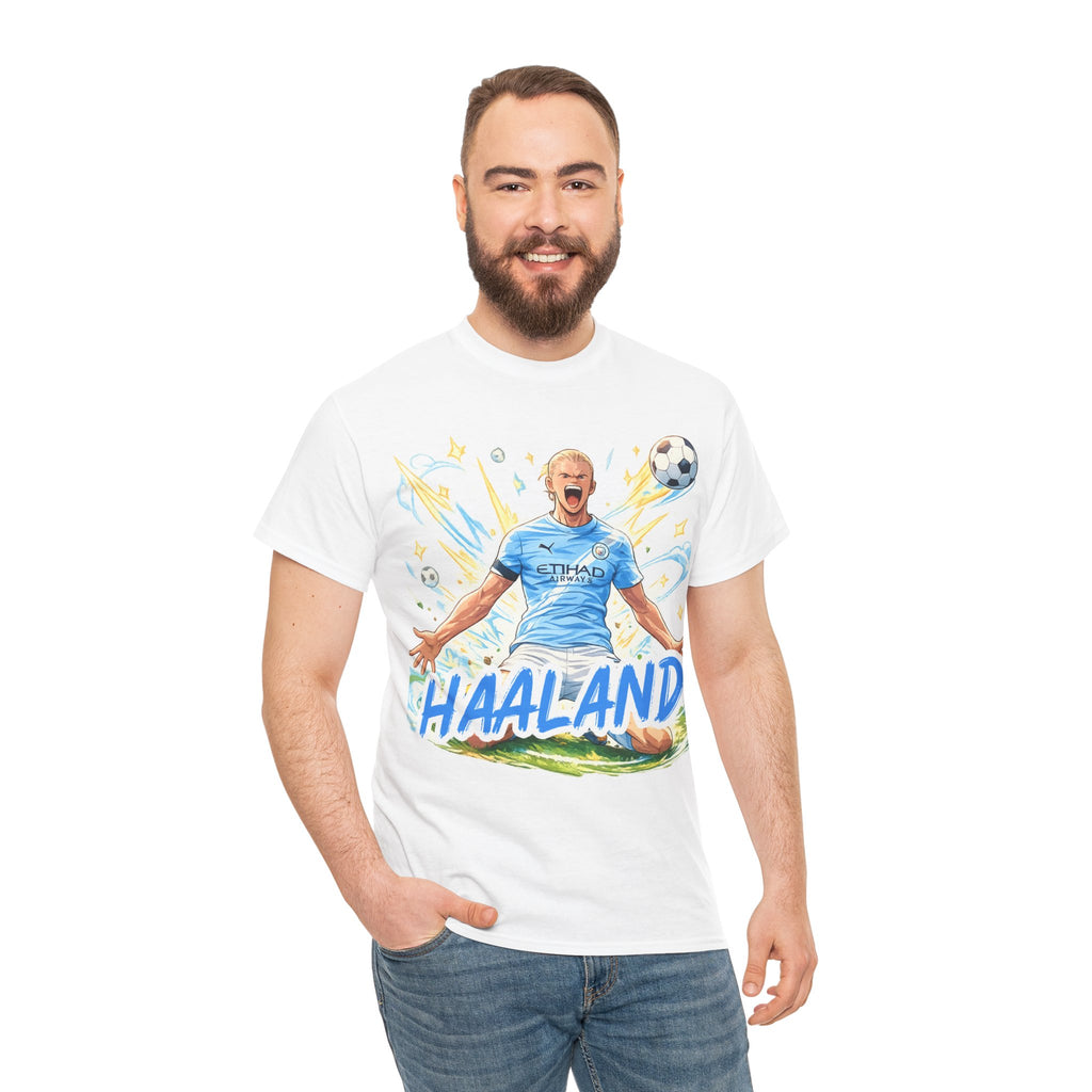 Erling Haaland Anime Fan Tee — Celebratory Football Player Graphic T-Shirt