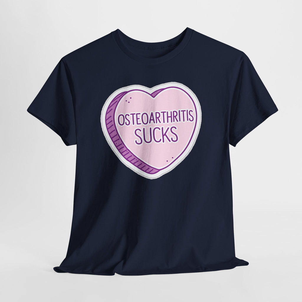 Osteoarthritis Sucks T-Shirt — Pink Heart Awareness Tee