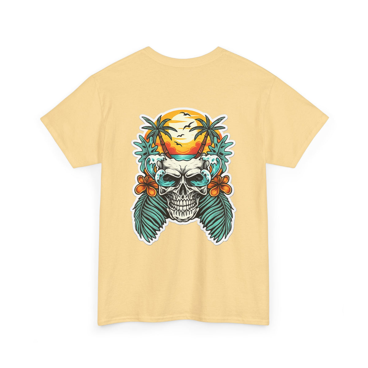 Tropical Skull Tee — Sunset Palm Beach Skull T-Shirt