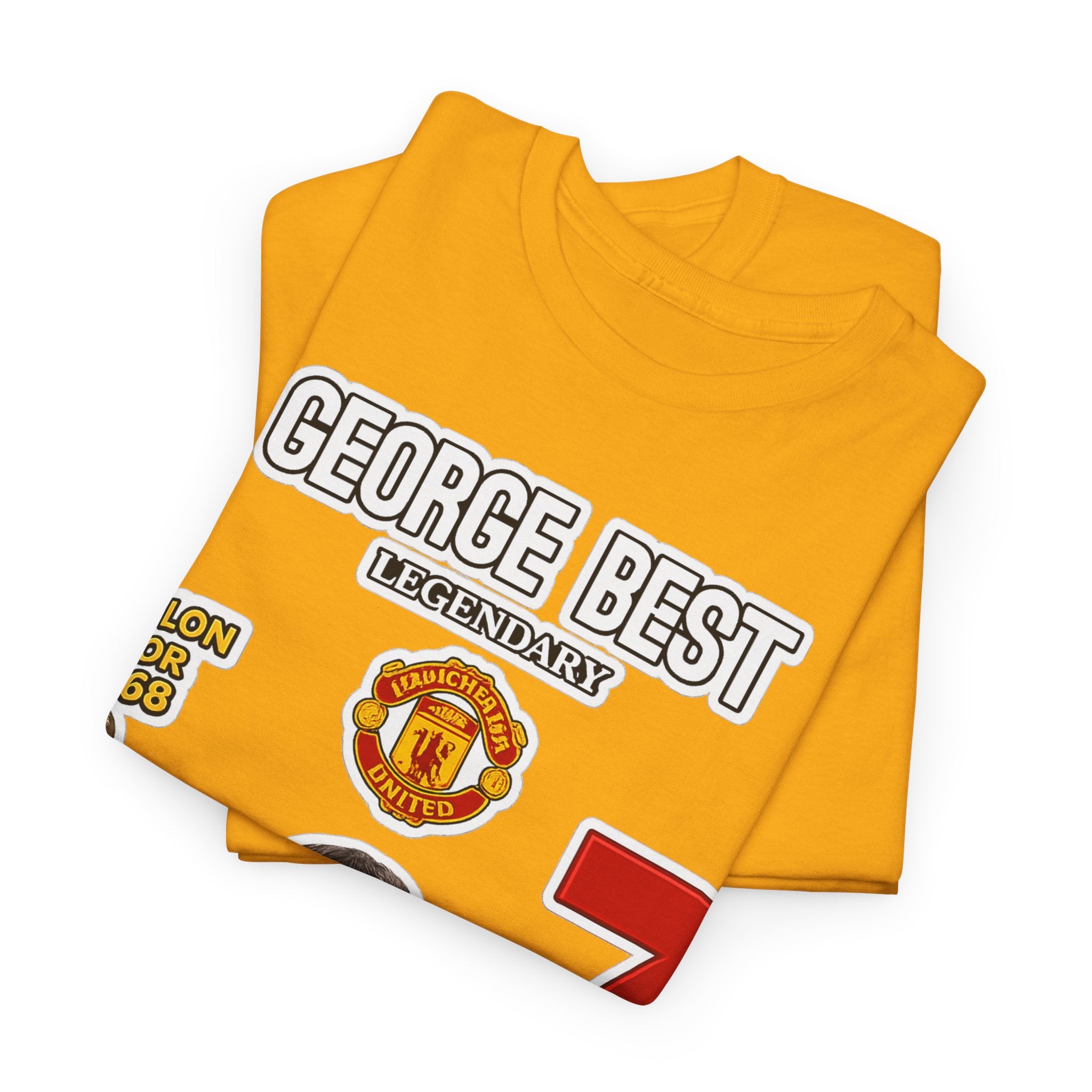 George Best Manchester United #7 Vintage Soccer T-Shirt – Ballon d'Or Tribute