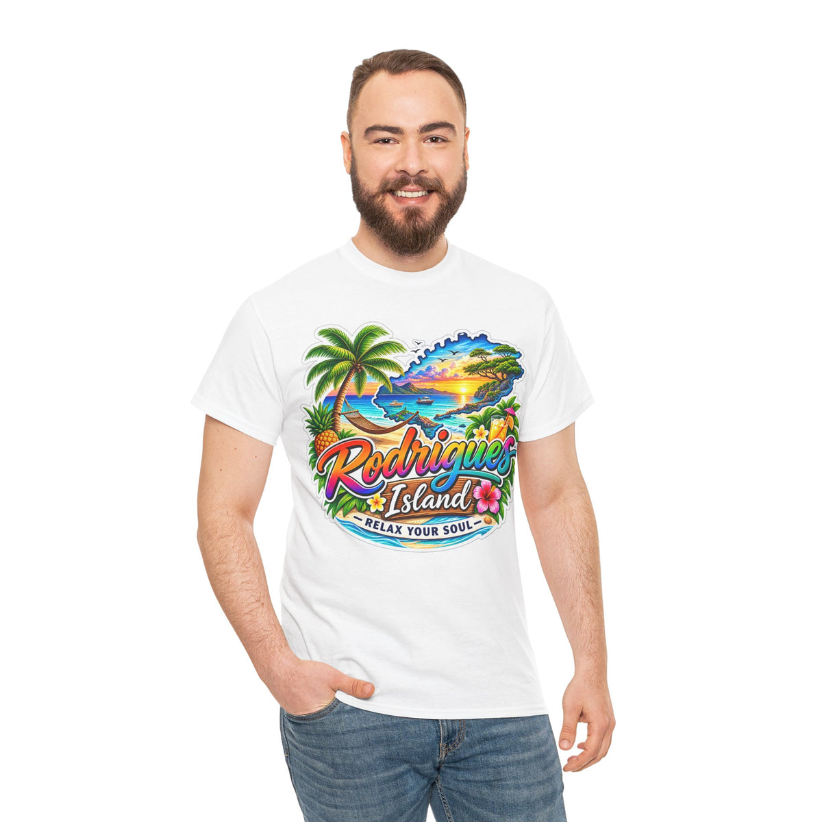 Rodrigues Island Tropical Tee — "Relax Your Soul" Beach Vacation T-Shirt