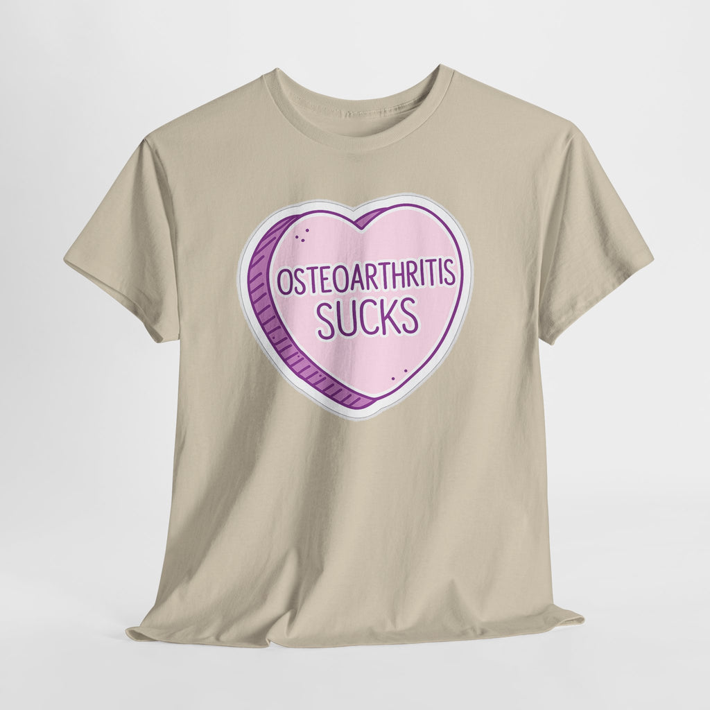 Osteoarthritis Sucks T-Shirt — Pink Heart Awareness Tee