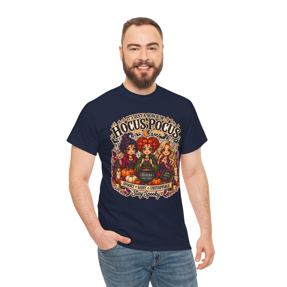 Hocus Pocus Witch Tee — "It's Just a Bunch of #HocusPocus" Halloween T-Shirt