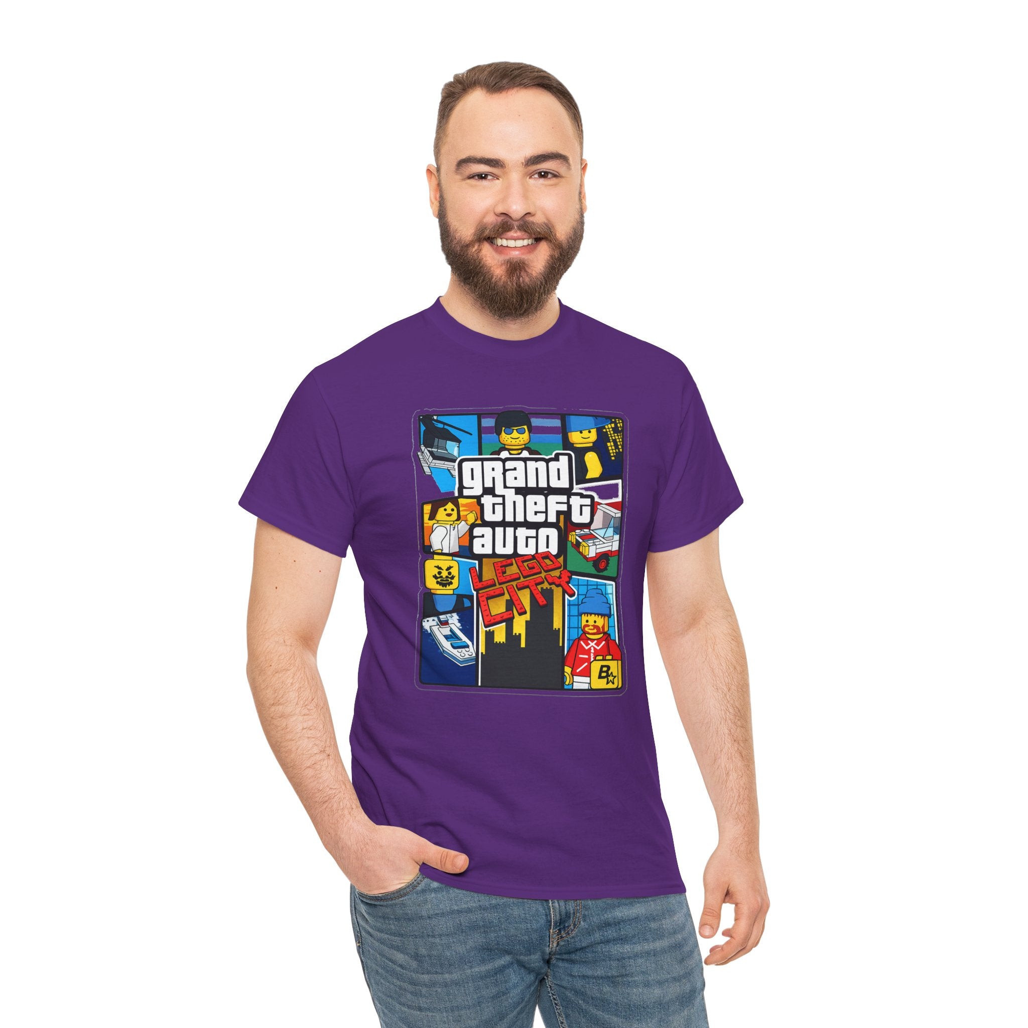 GTA Lego City Retro Block-Style 'Grand Theft Auto' Graphic Tee