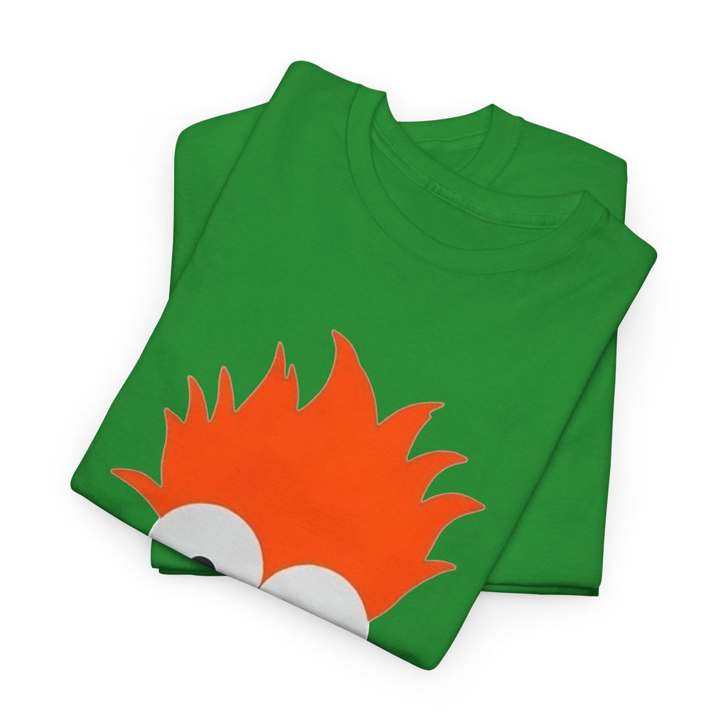 Beaker-Inspired Graphic Tee — Cute Orange Muppet Face T-Shirt
