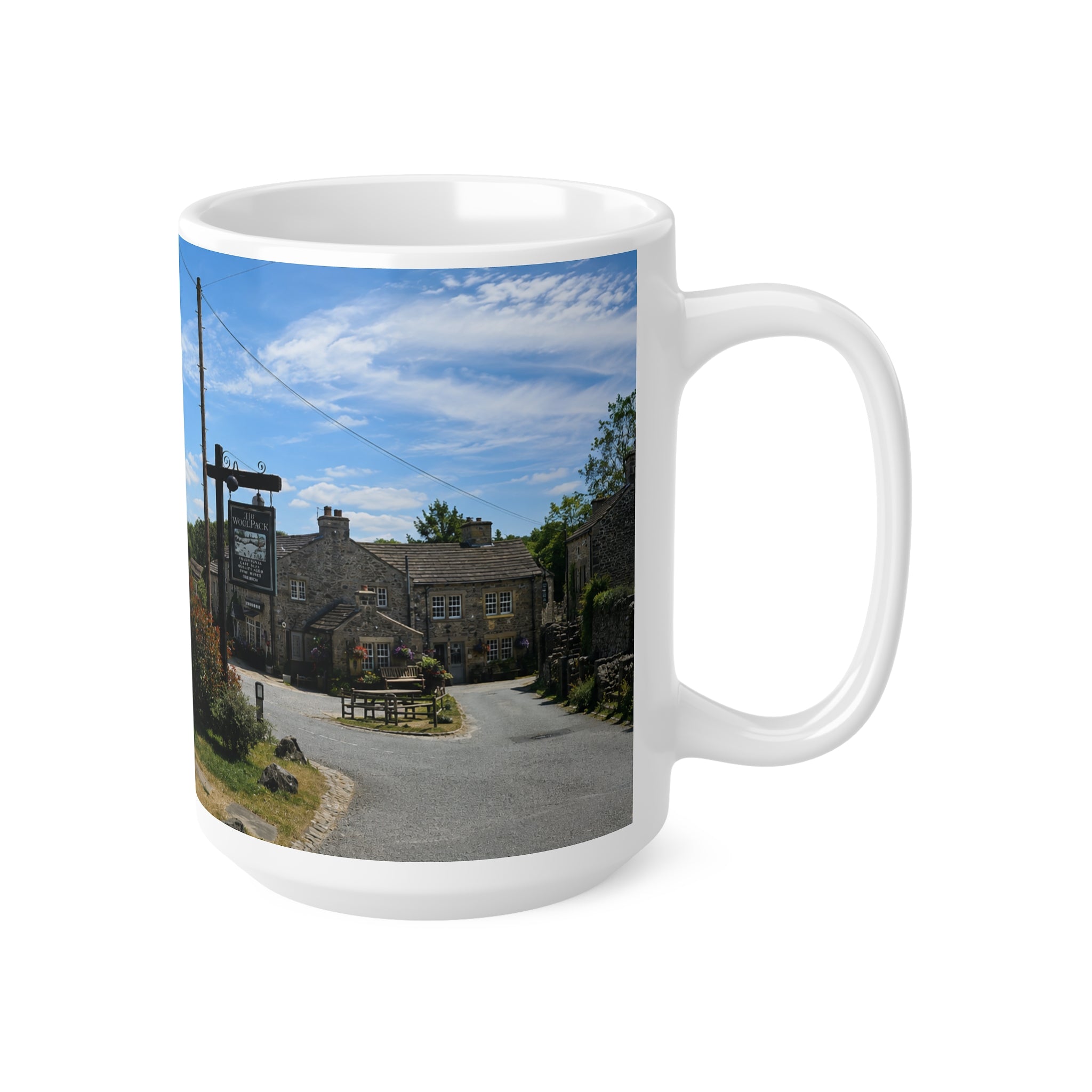 Emmerdale Countryside Cottage Photo Mug — Scenic Village Landscape Coffee Cup (11oz/15oz)