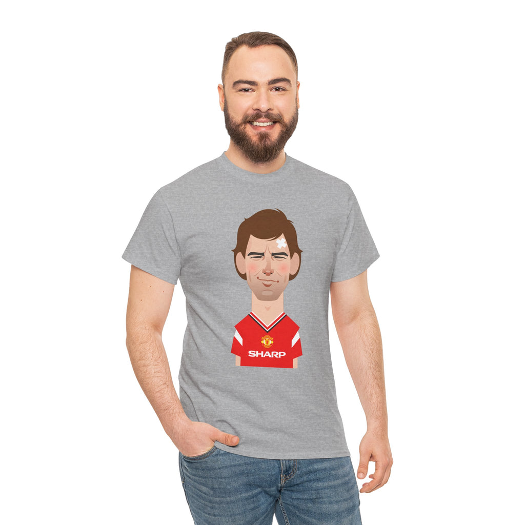 Bryan Robson Manchester United Legend Portrait Cotton T-Shirt