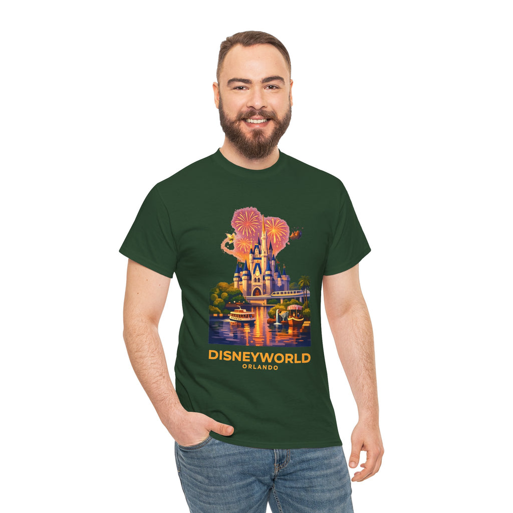 Disney World Castle Orlando Fireworks Cotton T‑Shirt