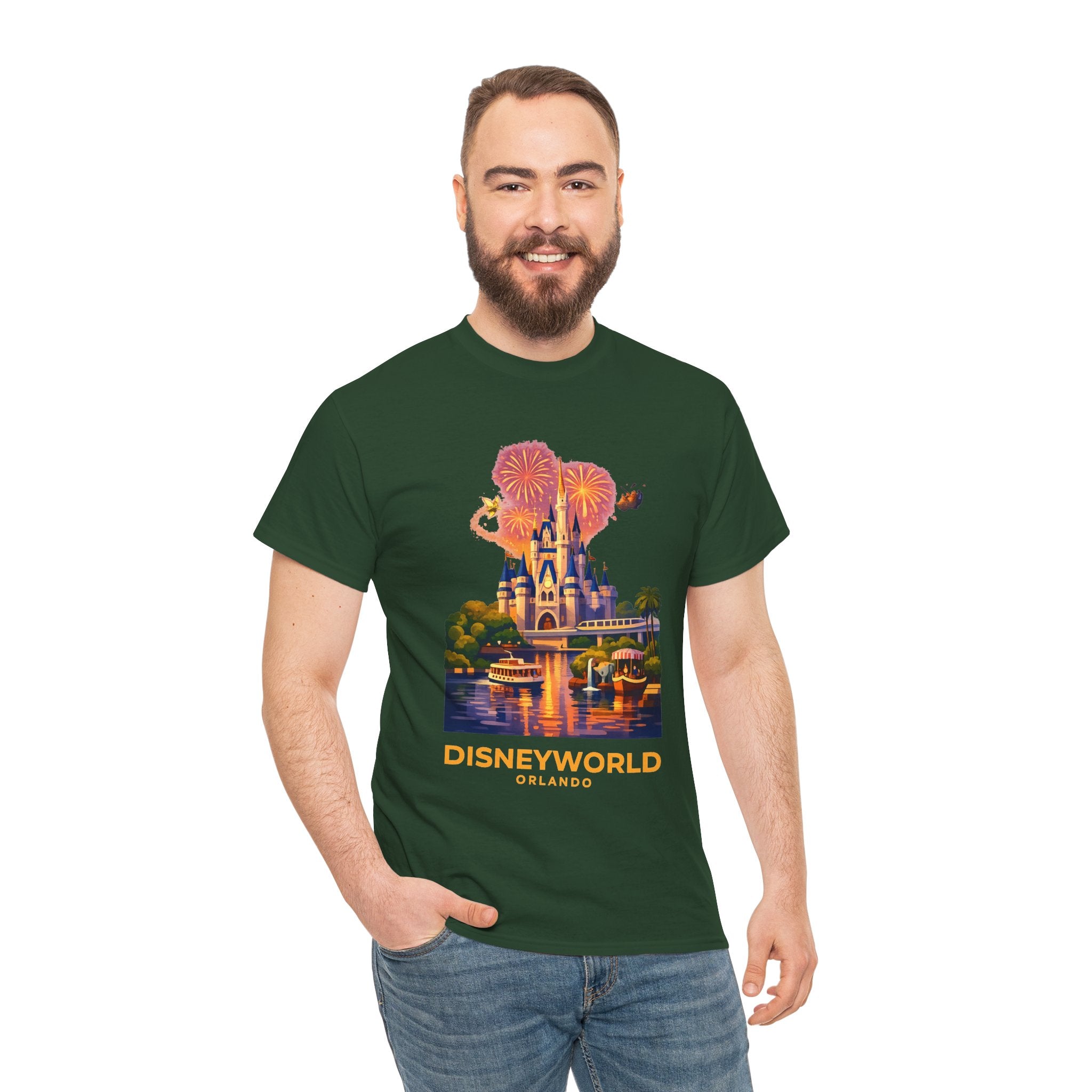 Disney World Castle Orlando Fireworks Cotton T‑Shirt
