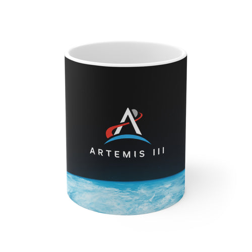 Artemis III Logo Ceramic Coffee Mug — Space Mission 11oz & 15oz