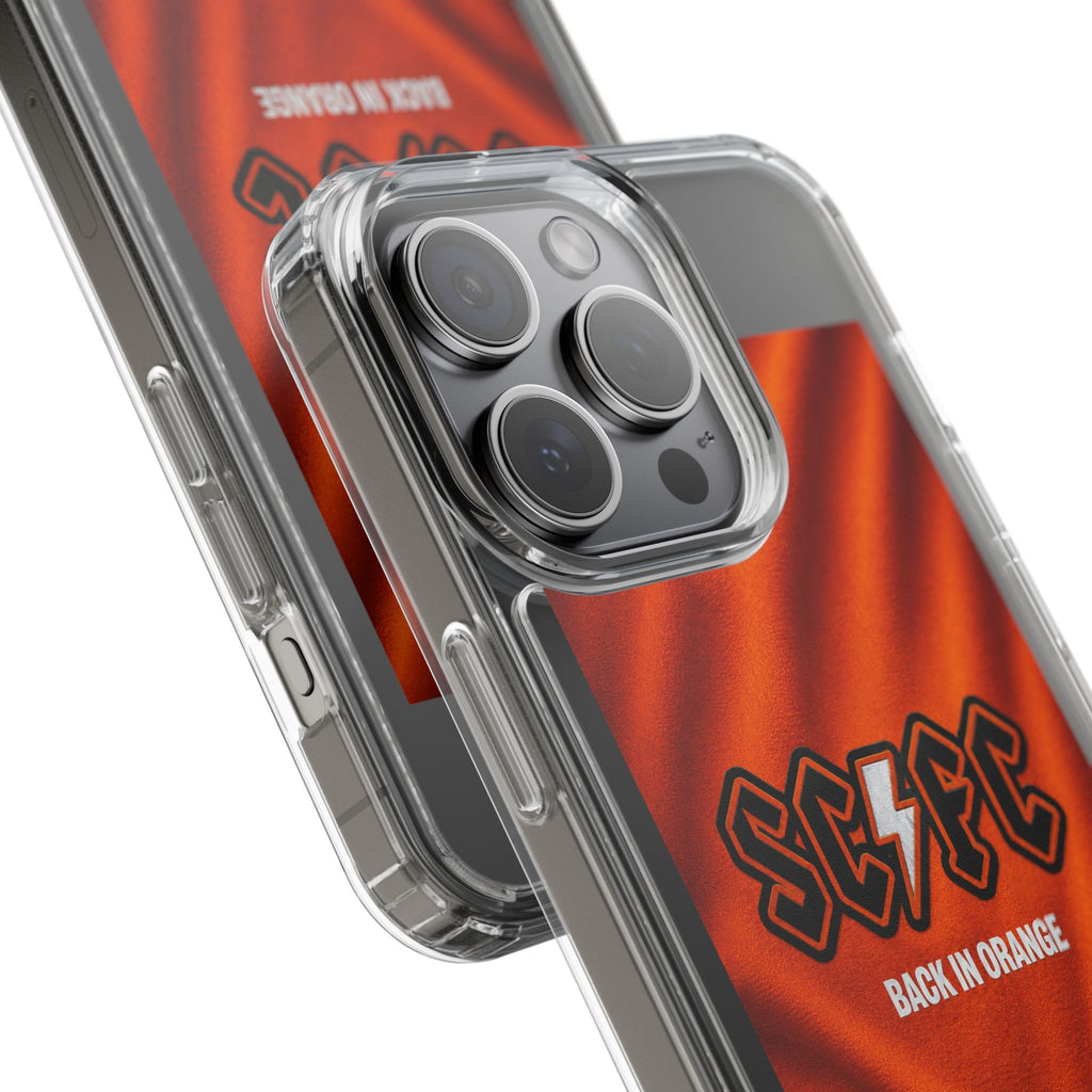 Salford CIty Inspired Phone Case — 'SCFC Back in Orange' Clear Protective Cover