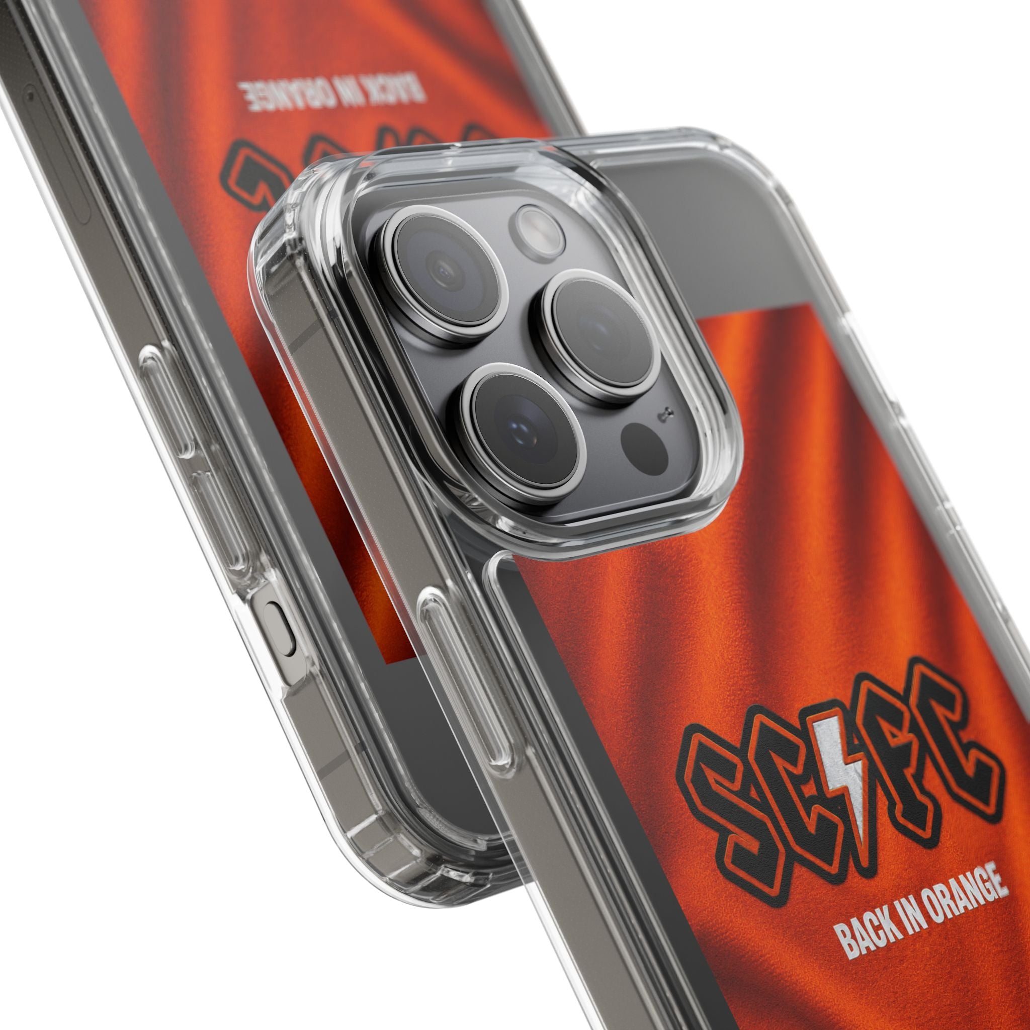 Salford CIty Inspired Phone Case — 'SCFC Back in Orange' Clear Protective Cover
