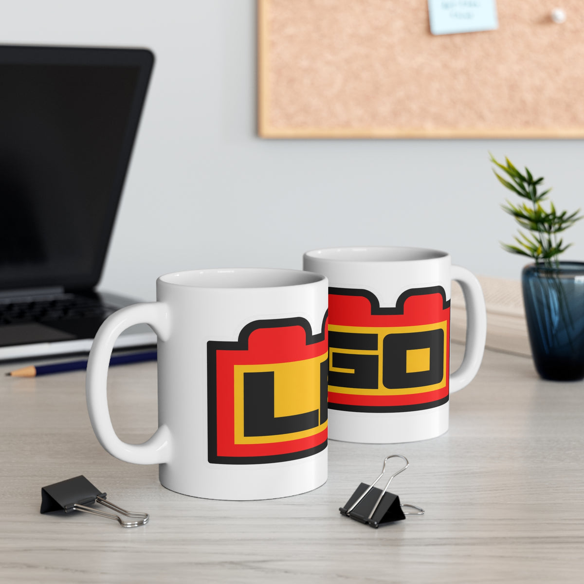 LEGO Logo Ceramic Coffee Mug — 11oz & 15oz Retro Brick Design