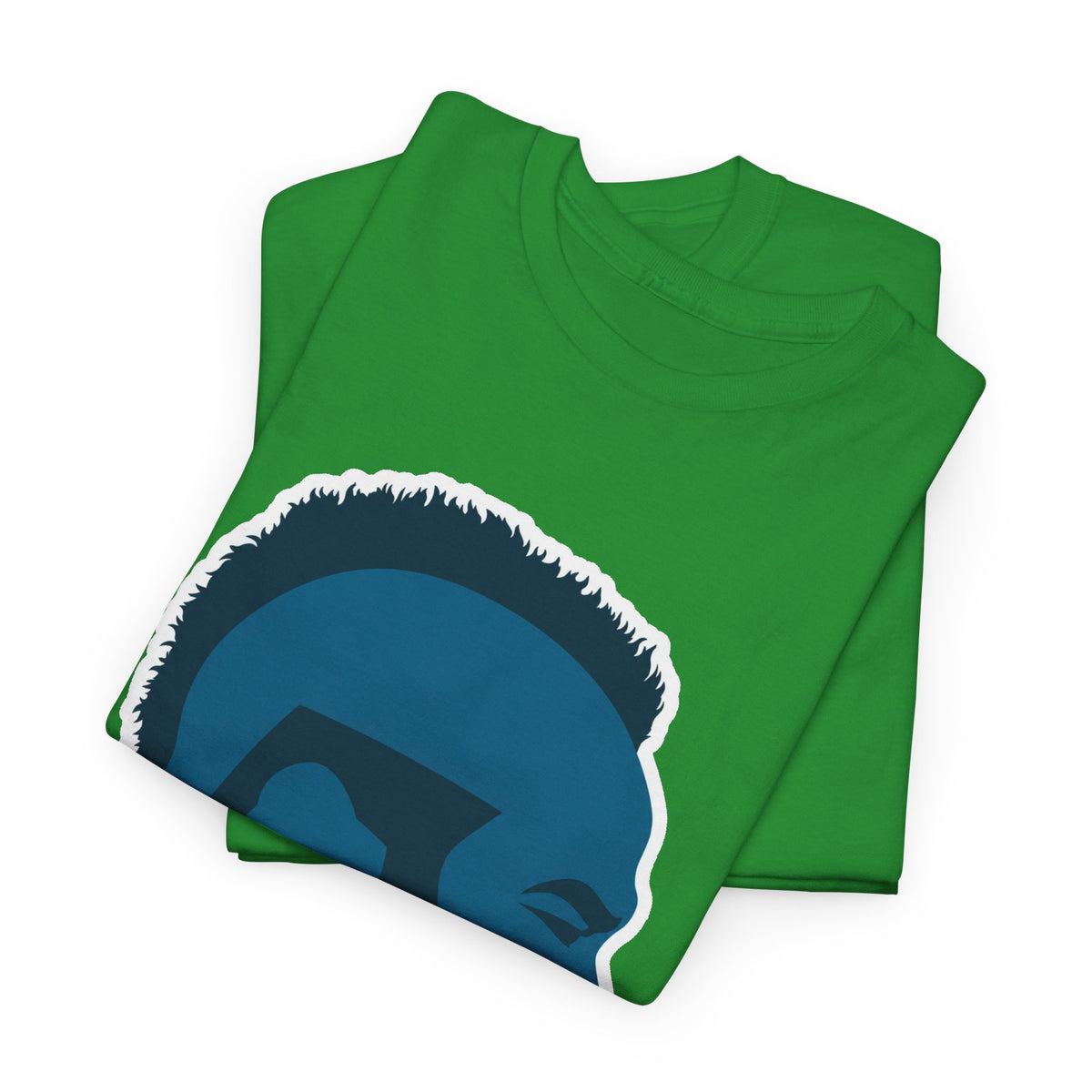 Mr T Profile Silhouette T‑Shirt – Blue Head & Gold Earring Graphic